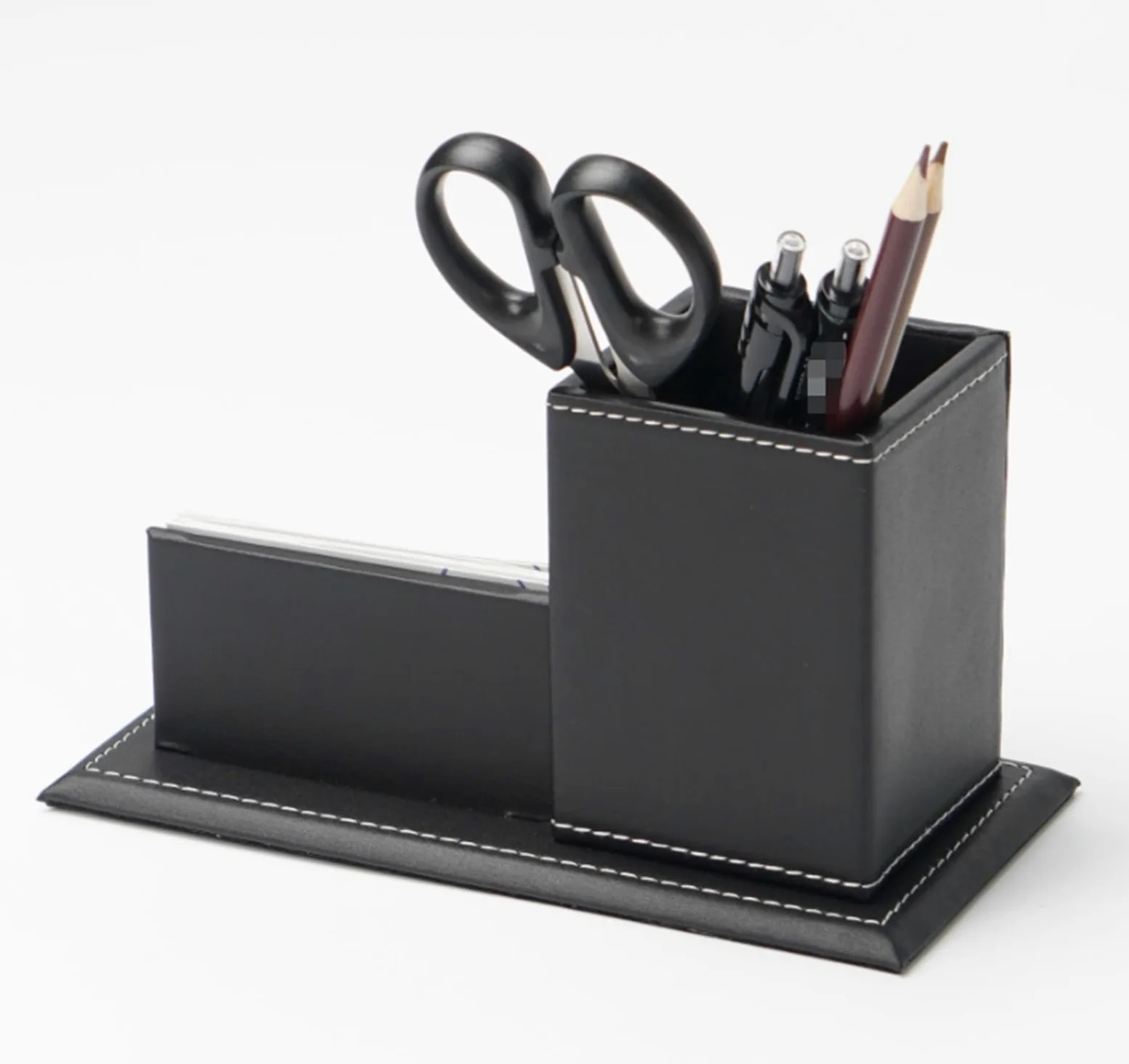 Espositore, Porta biglietti da visita e portapenne | Scrivania da ufficio nera 20x11x10 cm: porta biglietti da visita e portapenne