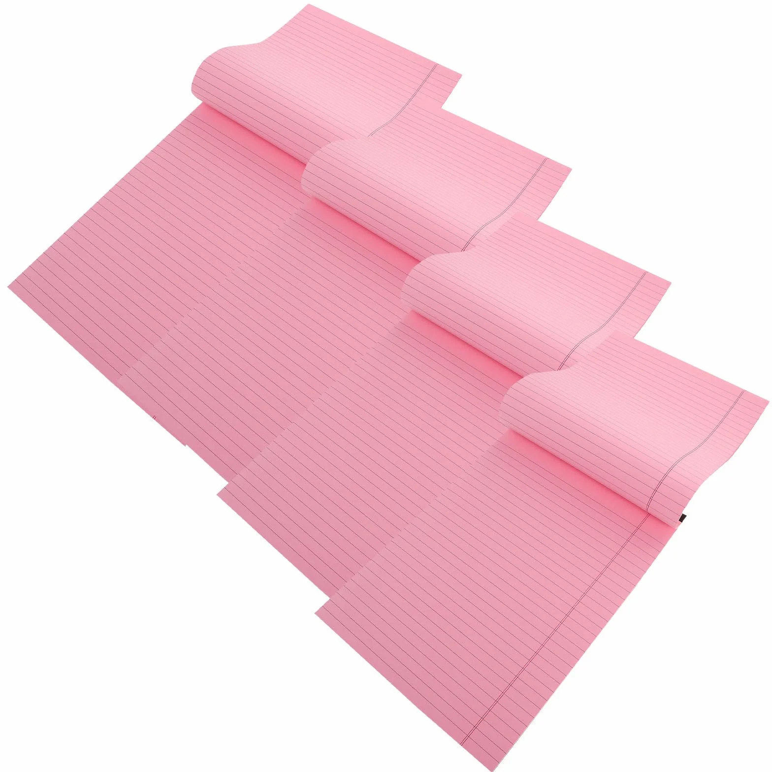Gadpiparty Blocco Note Adesivo A4 Rosa 4 Pezzi Fogli Strappabili e Quaderno a Righe Orizzontali per Ufficio, Studio e Scuola Divisori Organizzativi e Carta Liscia Resistente