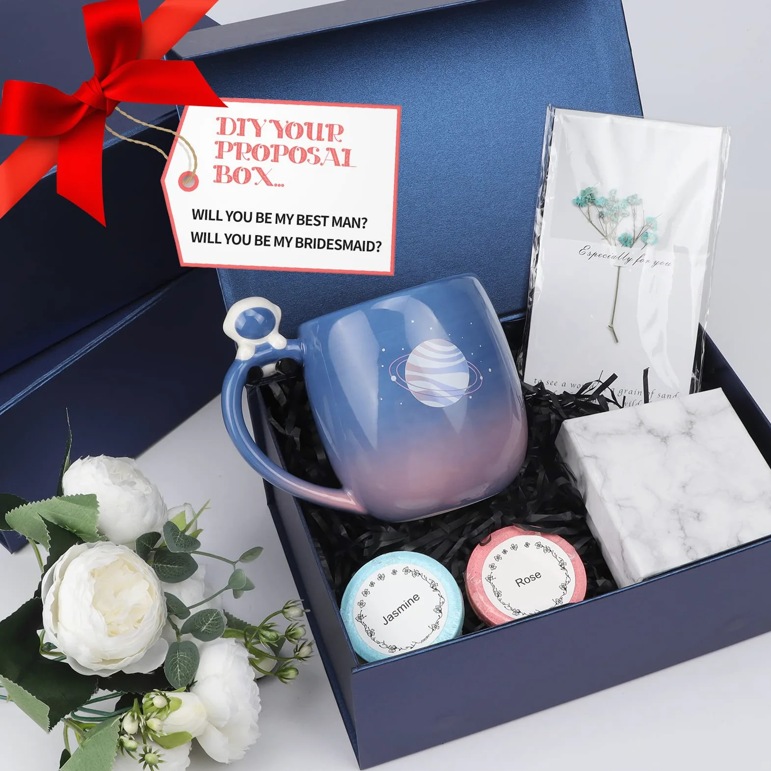 Giftgarden Confezione da 4 scatole regalo blu 20,5 x 12,5 x 10,1
