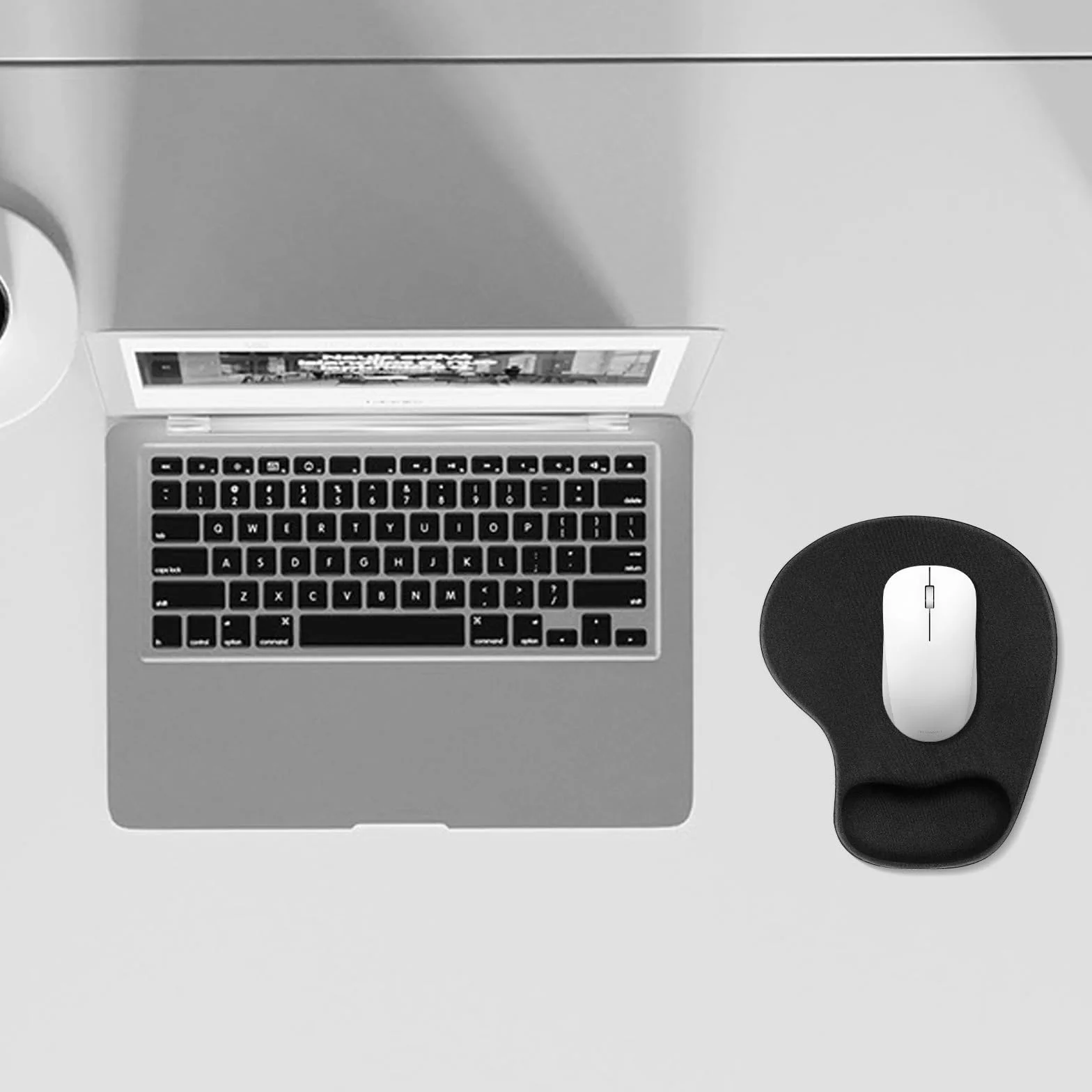 TRIXES Tappetino per Mouse con Supporto per Polso Base Antiscivolo Nero