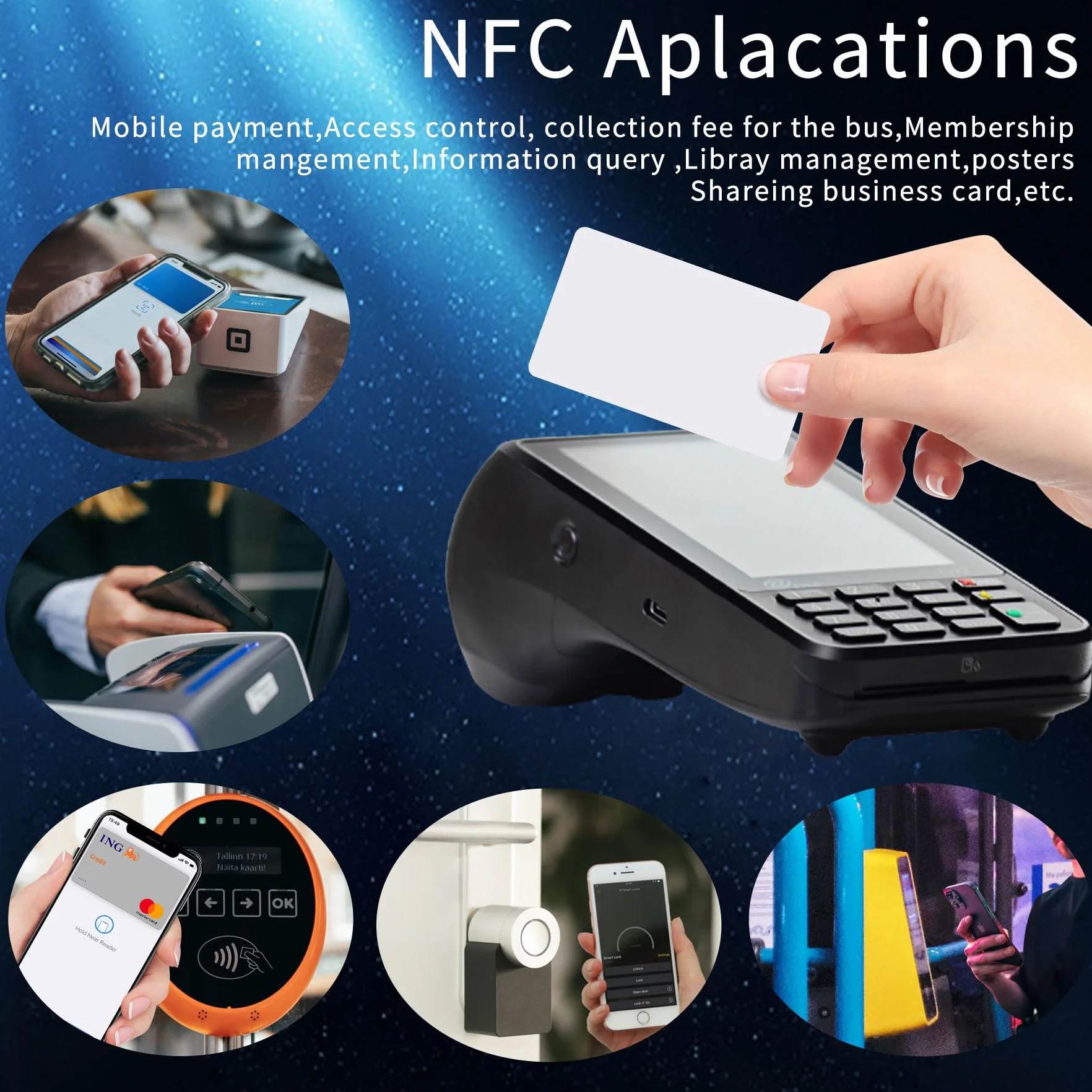 100 pezzi NFC Tag NFC Card, NTAG 215 NFC Chip Card Riscrivibili Scheda,504 Byte di Memoria,Compatibile con TagMo Android, Adatta a Tutti gli Smartphone e Dispositivi che Supportano NFC