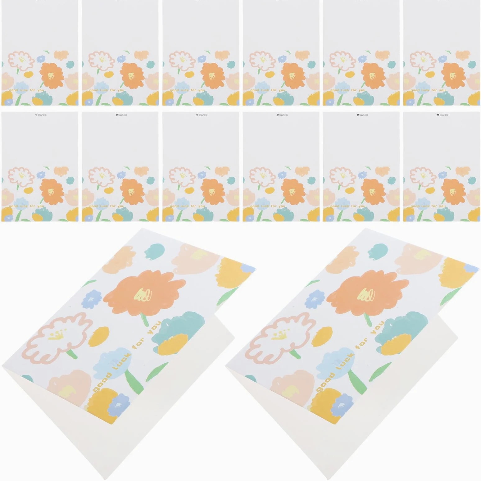 COHEALI 200 Pezzi Biglietti D’Auguri Floreali 50 Pezzi, Carte Decorative Pieghevoli per Festa e Compleanno, Biglietti Scrivibili in Carta Liscia per Inviti e Messaggi di Auguri
