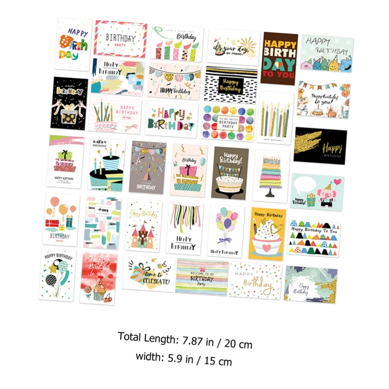 Artibetter Biglietti Idee Creative 36 di Auguri Compleanno in Carta Pieghevoli Buste, Cartoncini per Festa di Compleanno Adatti per Adulti e Bambini per DIY