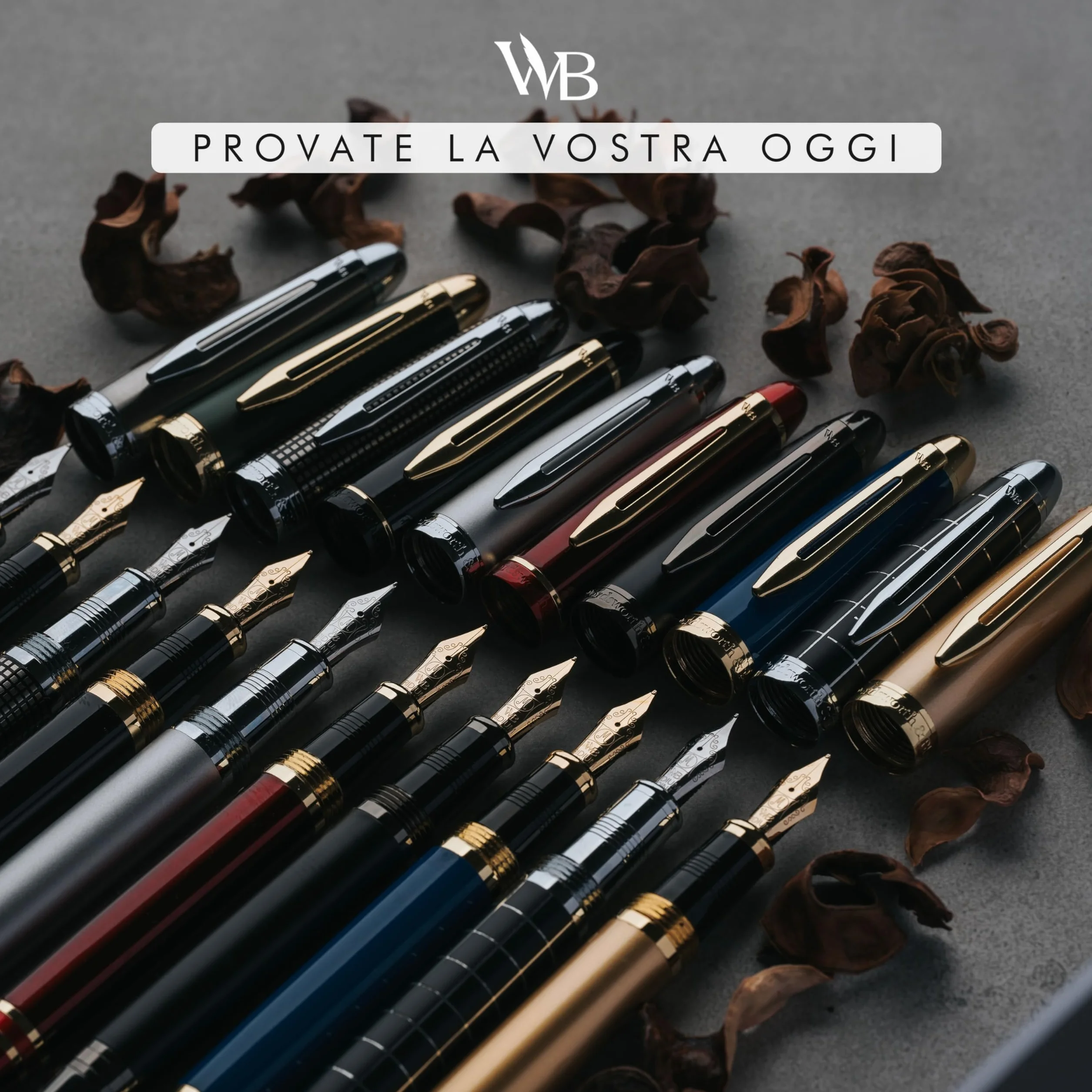 Wordsworth & Black Set di penne stilografiche Majesti [Oro Nero]; pennino medio, scatola regalo, 24 cartucce di inchiostro, convertitore di ricarica, manuale; agenda, set calligrafia