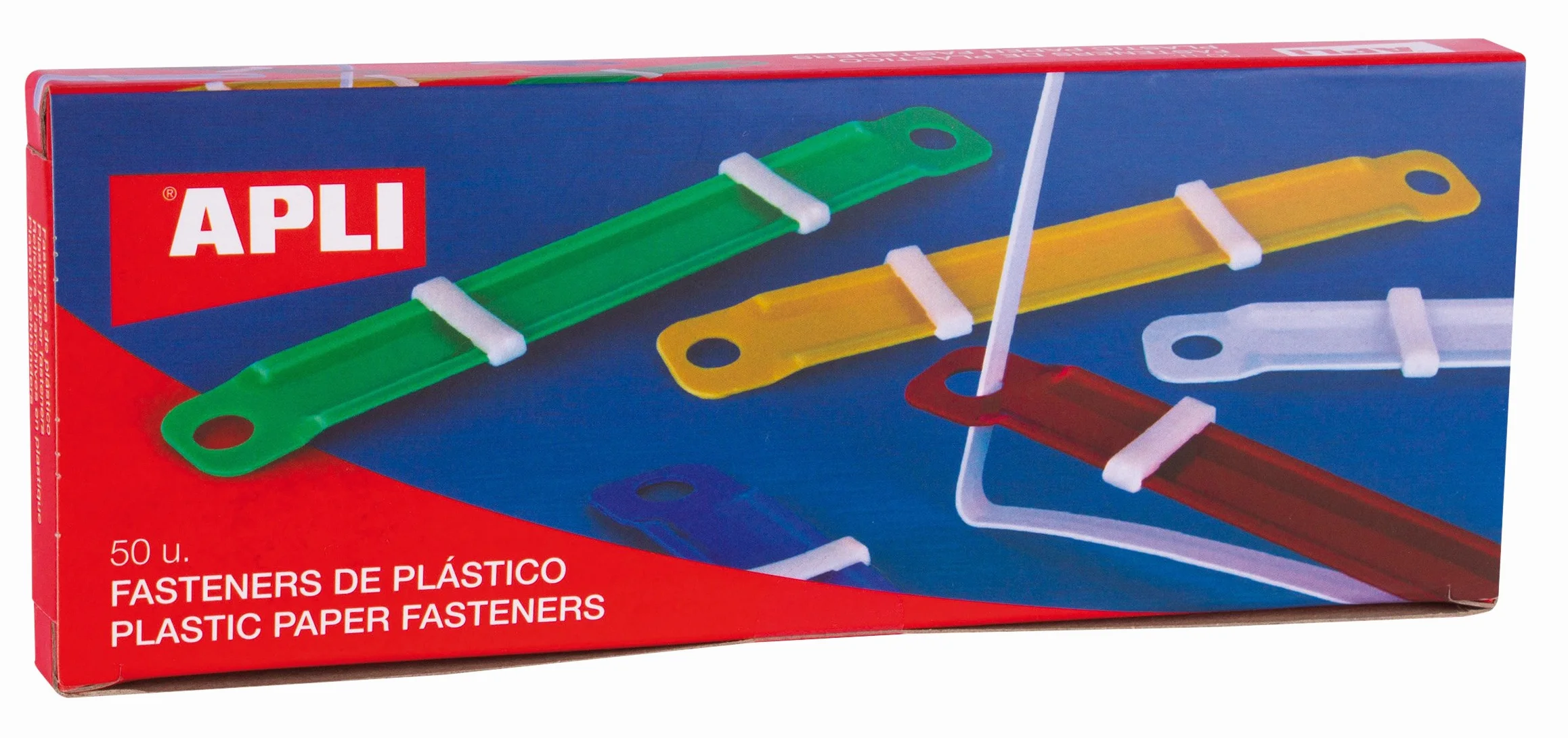 APLI Rilegatrice fastener plastica colori assortiti 50 pezzi