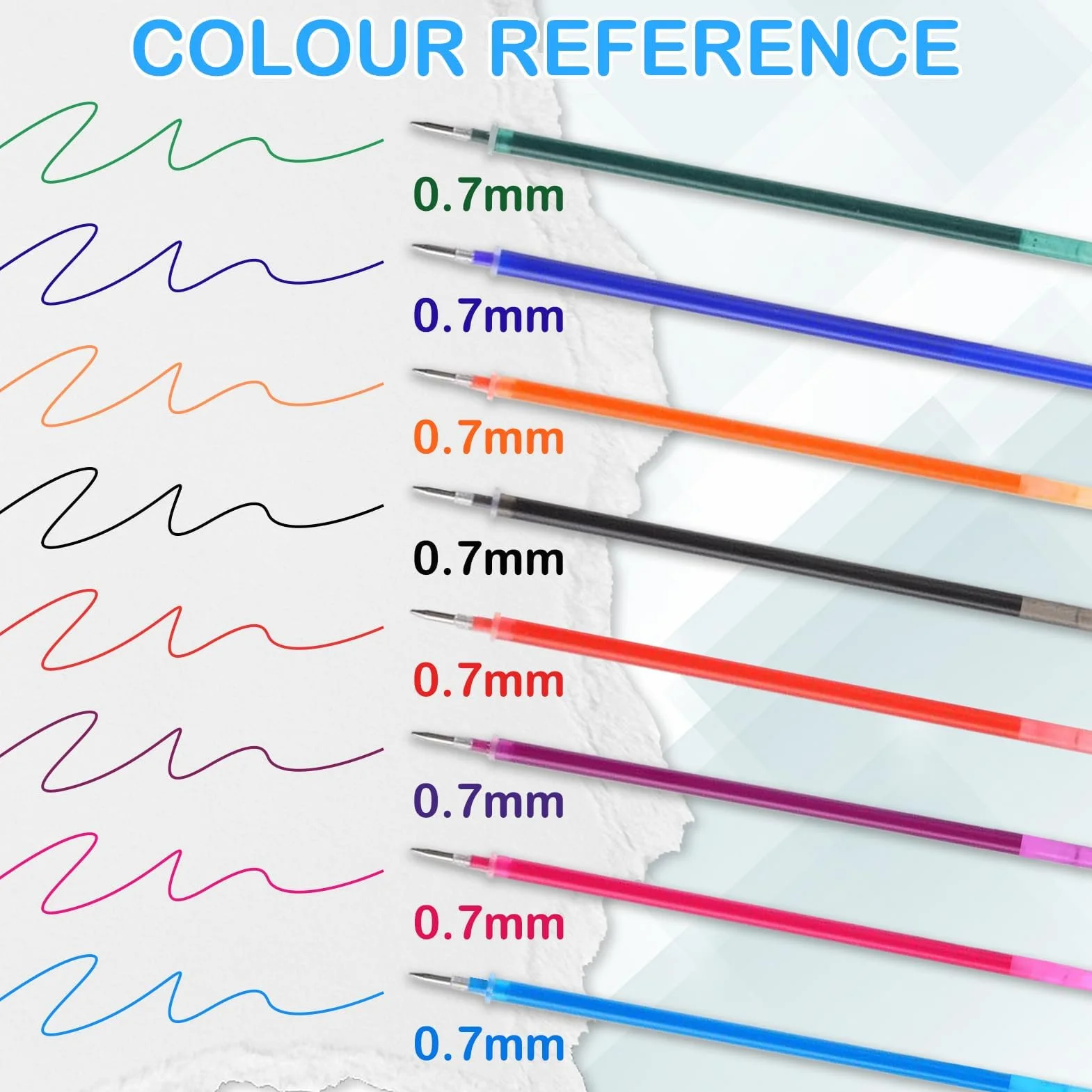 Penna Gel Cancellabile 32 Refill, Compatibili con Legami, Altezza 13 cm, Inchiostro Termosensibile, Punta 0.7 mm, Multicolore