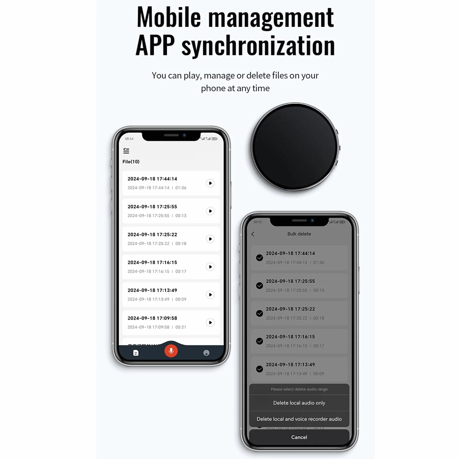Generic Lettore MP3 Cancellazione del Rumore Registratore Digitale con Gestione Intelligente dei File per Audiofili Batteria Incorporata Ai Polimeri di Litio in Lega di Zinco per gli Amanti della