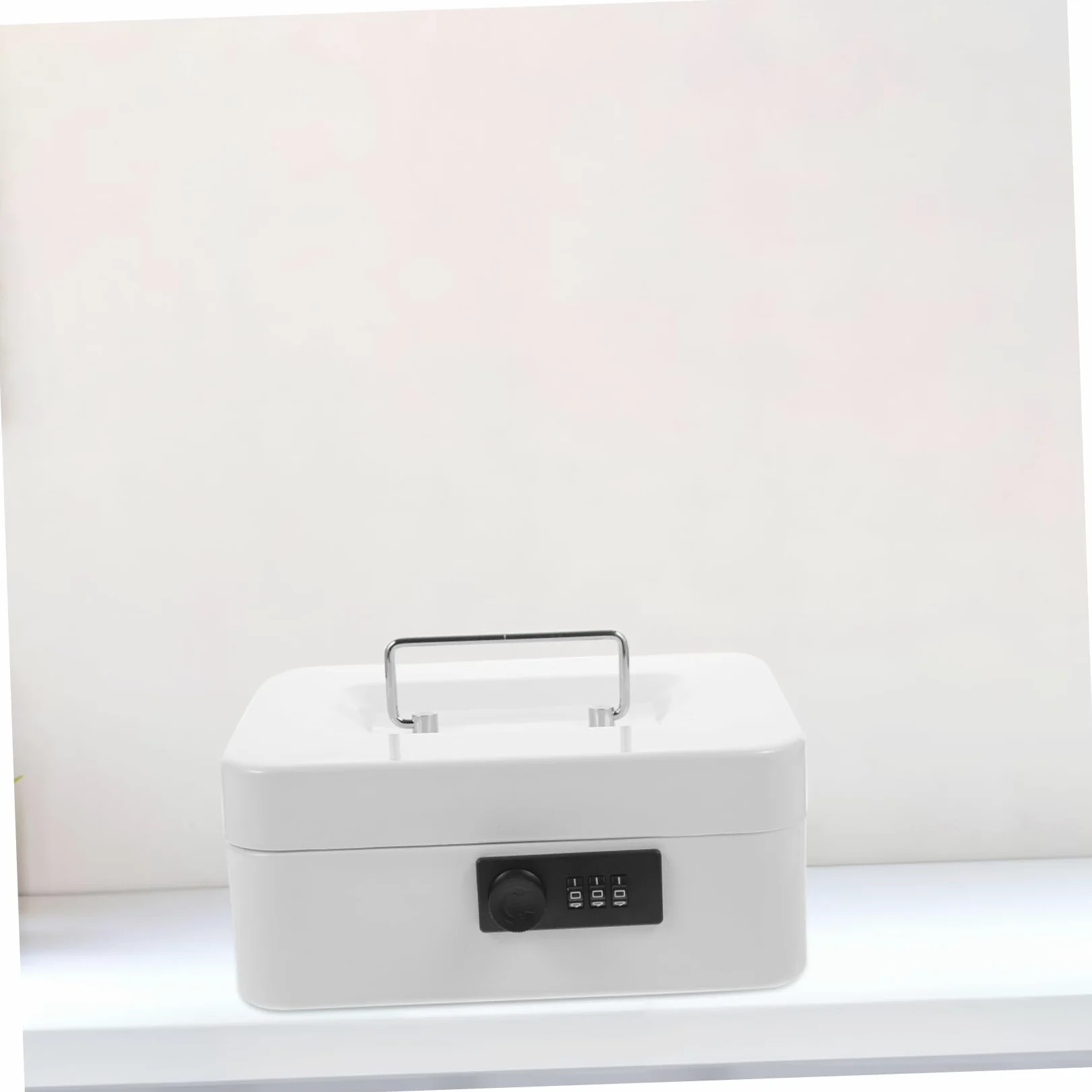 Gadpiparty Cassetta Di Sicurezza Con Serratura e Codice, Piccola Cassaforte in Metallo Bianca, Cassaforte Per Soldi Con Chiusura a Combinazione, Contenitore Portavalori Stabile Per Casa e Ufficio