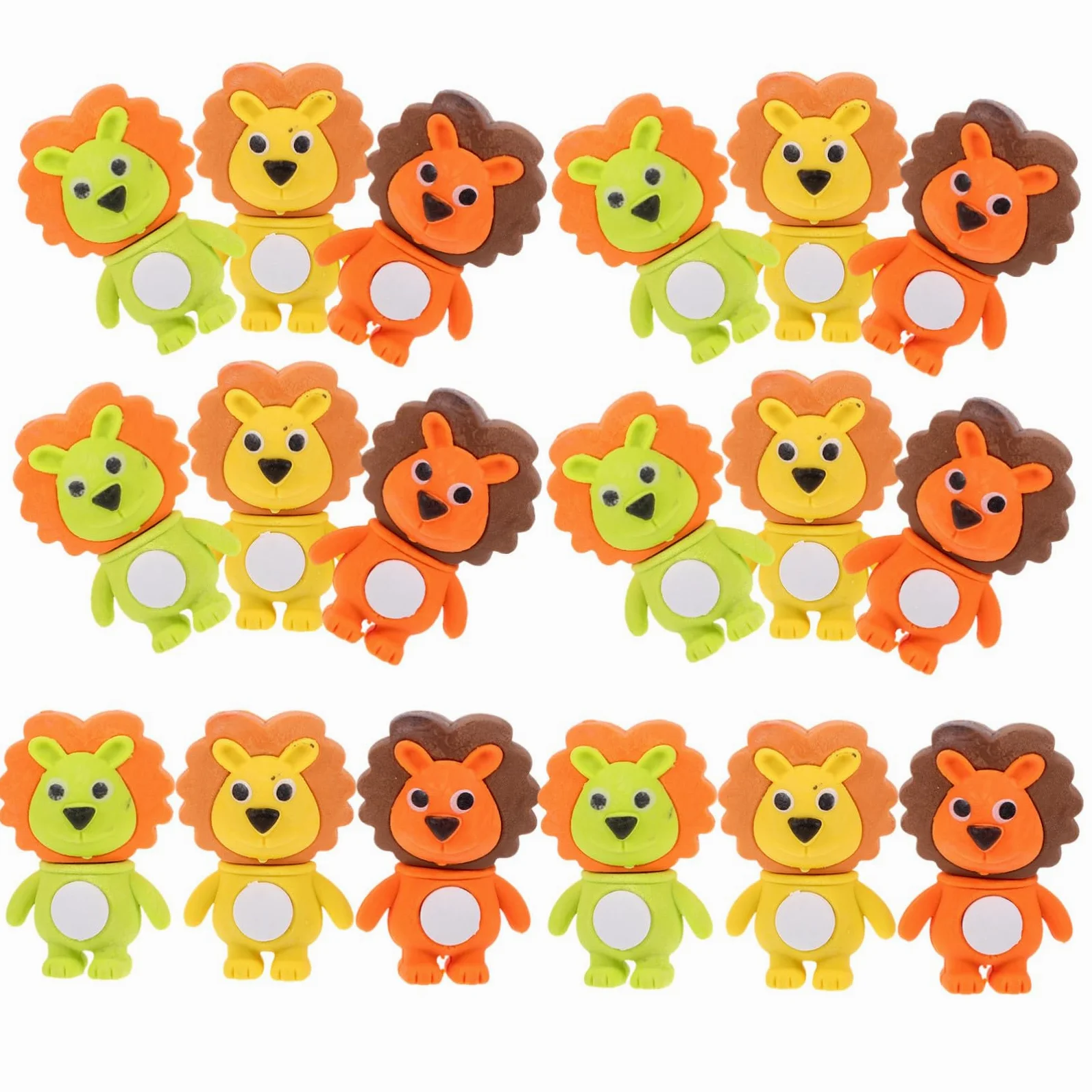 Angoily 120 Pezzi Gomme Cancellare per Leone Colorati in Tpr Sicuro Mini Gomme e Portatili per Scuola e Regalo Festa Compleanno Ragazzi e Ragazze