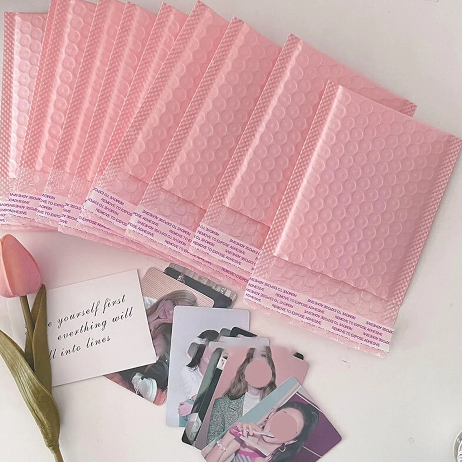 100 pezzi buste imbottite in polietilene rosa da con chiusura automatica borse imballaggio nere for il libro per Imballaggio(Pink,15X18cm)