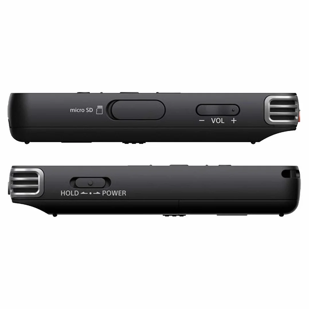 Sony ICD-PX470 Registratore Digitale Stereo, Riduzione Rumori Sottofondo, Altoparlante Integrato, Jack Cuffie e Microfono, Memoria 4 GB + Slot microSD, USB Integrato, Batteria fino a 55 Ore, Nero