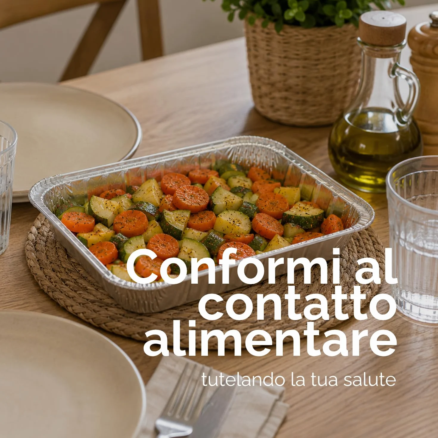 VIRSUS 100 Vaschette in Alluminio R11G Varie Dimensioni porzioni Rettangolari Argentate per Alimenti USA e Getta
