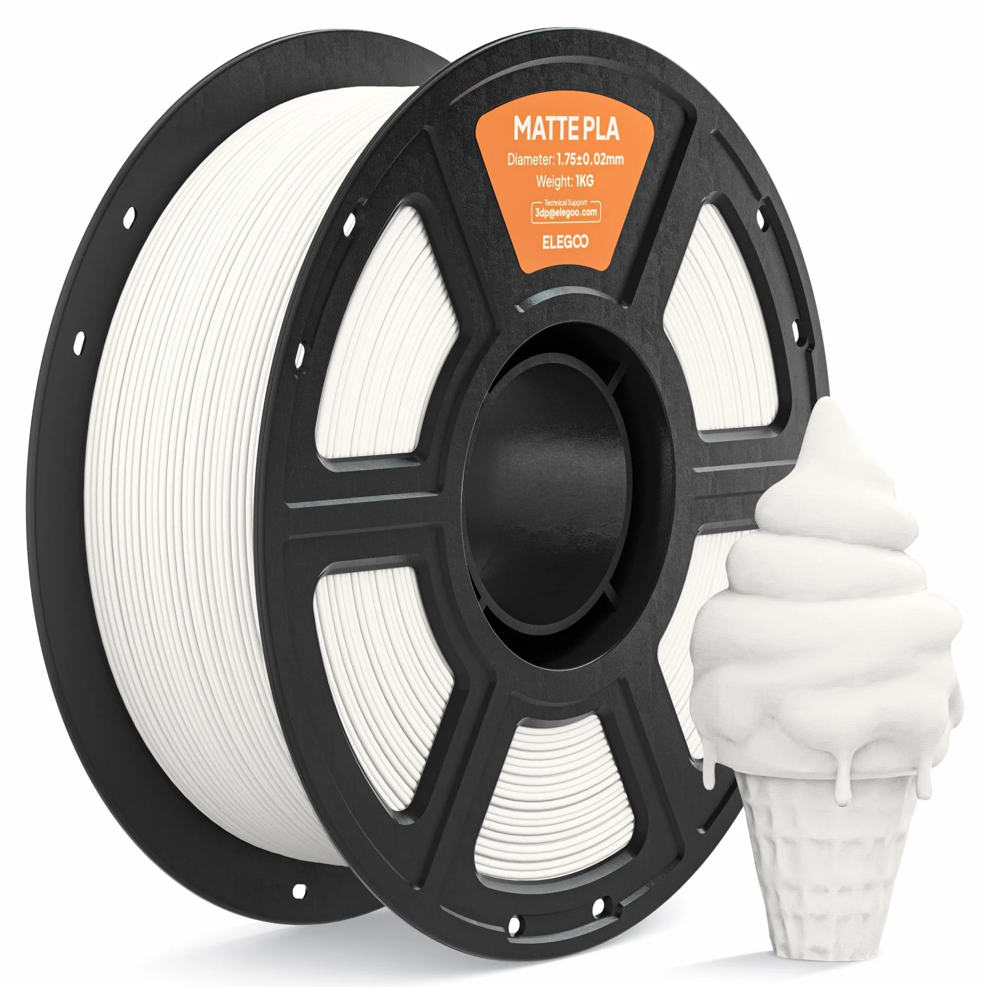 ELEGOO Filamento PLA Matte Bianco 1,75 mm 1 kg per Stampante 3D FDM