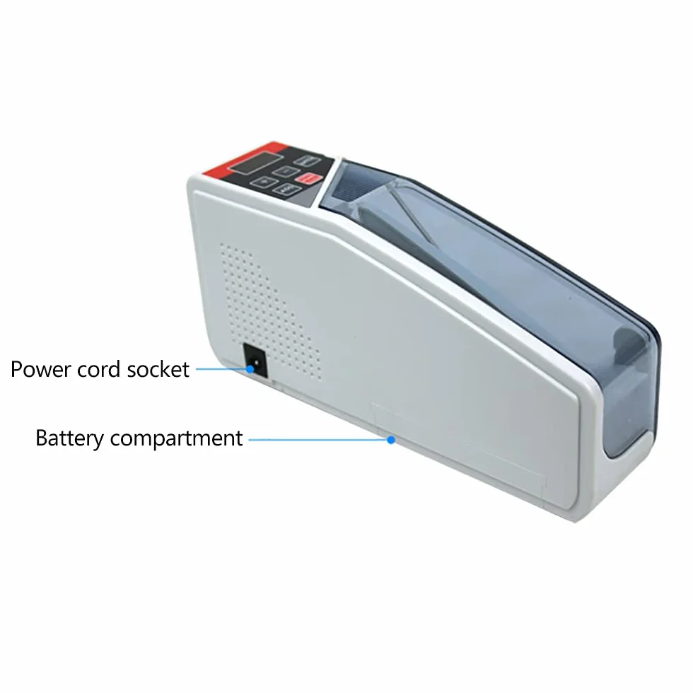 Conteggio banconote compatto e portatile, V40, 19 x 5 x 9 cm, pratico contatore di denaro, per l'uso in banche, negozi o altri luoghi