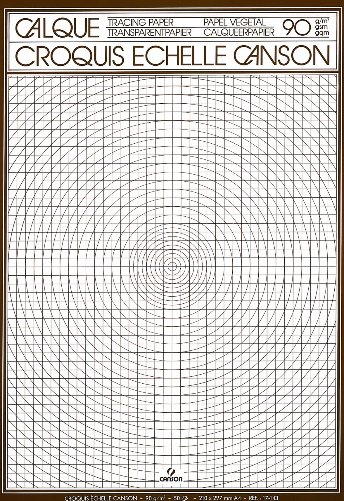 Canson Calque Blocco da 50 Fogli Carta da Lucido A4 21 x 29,7 cm 90-95 g/m² Traslucido