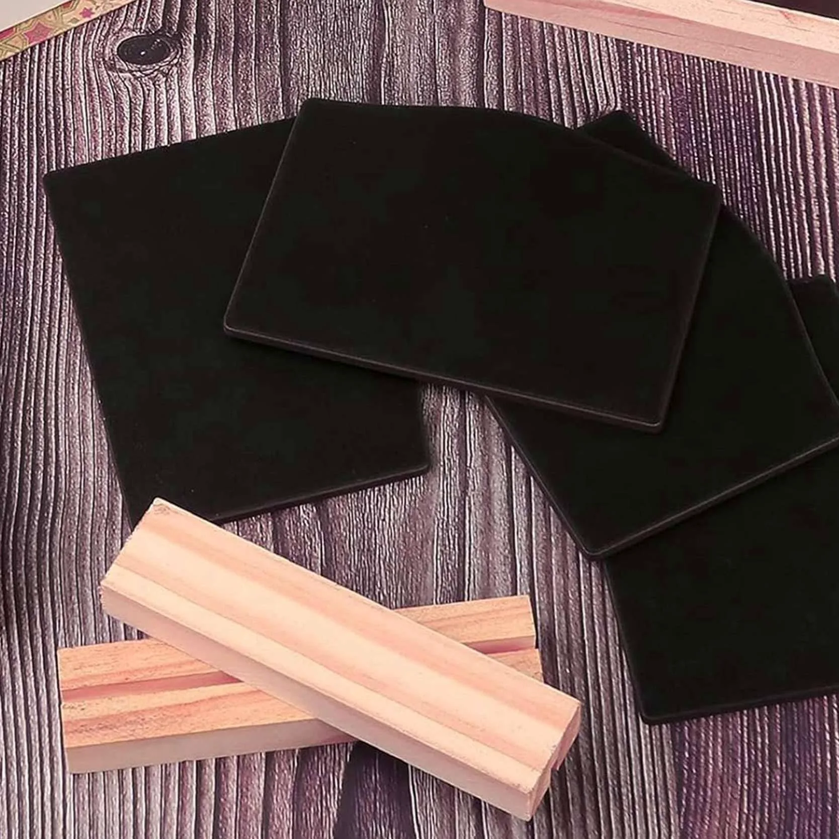 Breeshy Confezione da 24 mini lavagne nere per appunti di cucina con supporti 10 x 7,2 cm, lavagna nera per messaggi da tavolo