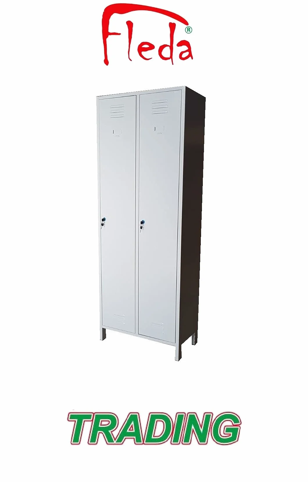 Armadio Armadietto in metallo Spogliatoio 2 Posti Salva Spazio Profondità 34 Dim. 68x34x180h cm