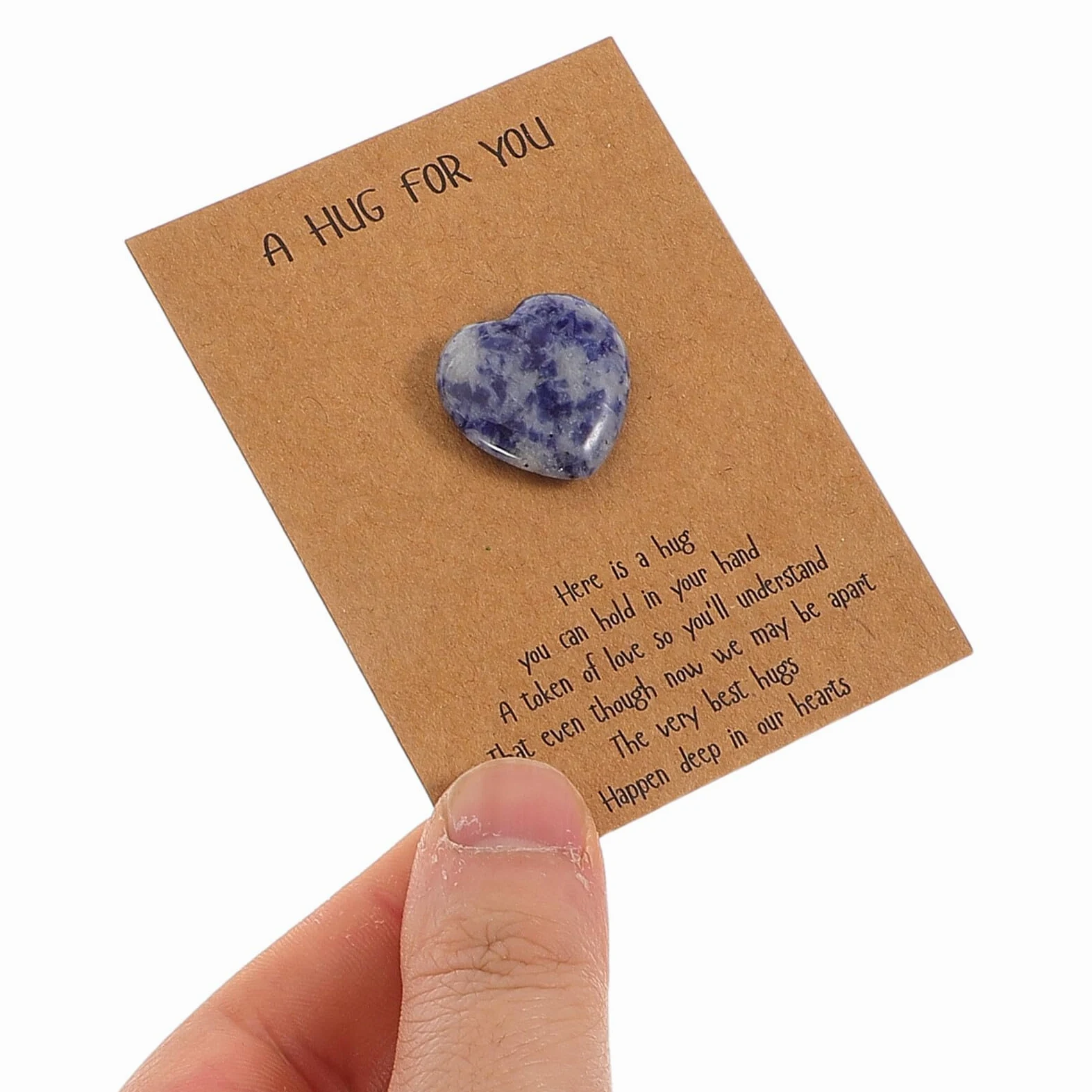 MAGICLULU Set da 40 Biglietti D’Auguri con Pietre Naturali a Forma di Cuore 2Cm Carte Regalo per Compleanni e Bomboniere Festa Romantica Decorazioni per Regali e Scambi Festivi