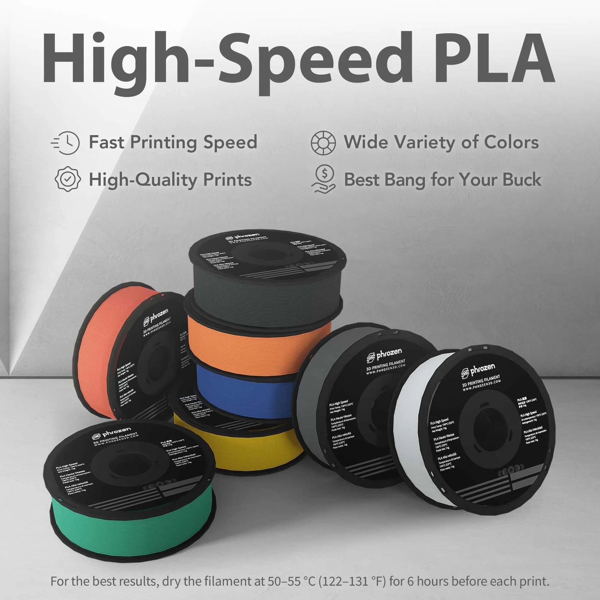 Phrozen Filamento PLA ad Alta Velocità 1.75mm 1KG per Stampante 3D