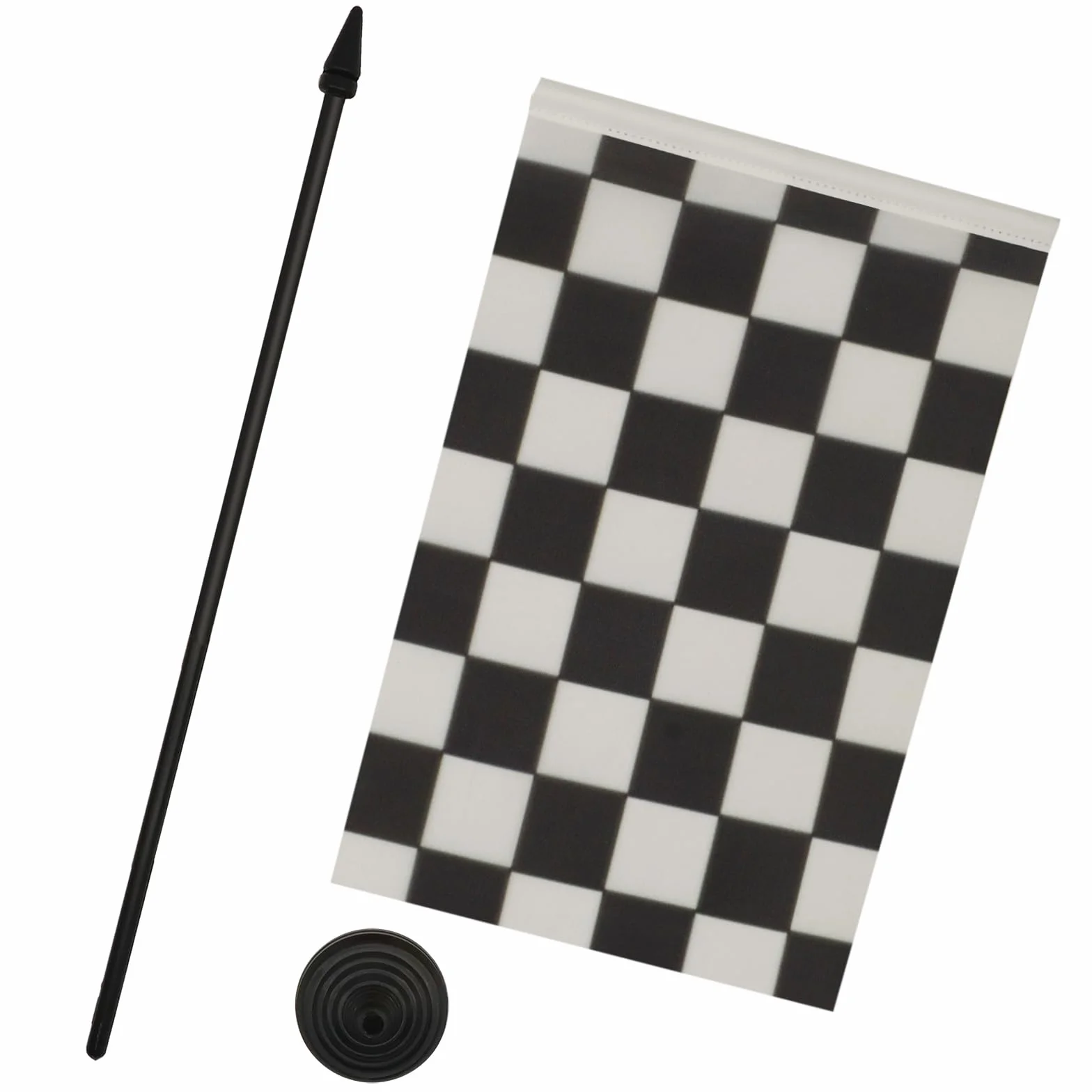 AZ FLAG Bandiera Da Tavolo A Scacchi Bianchi e Neri 21x14 cm - Piccola Bandierina Gara Automobilistica