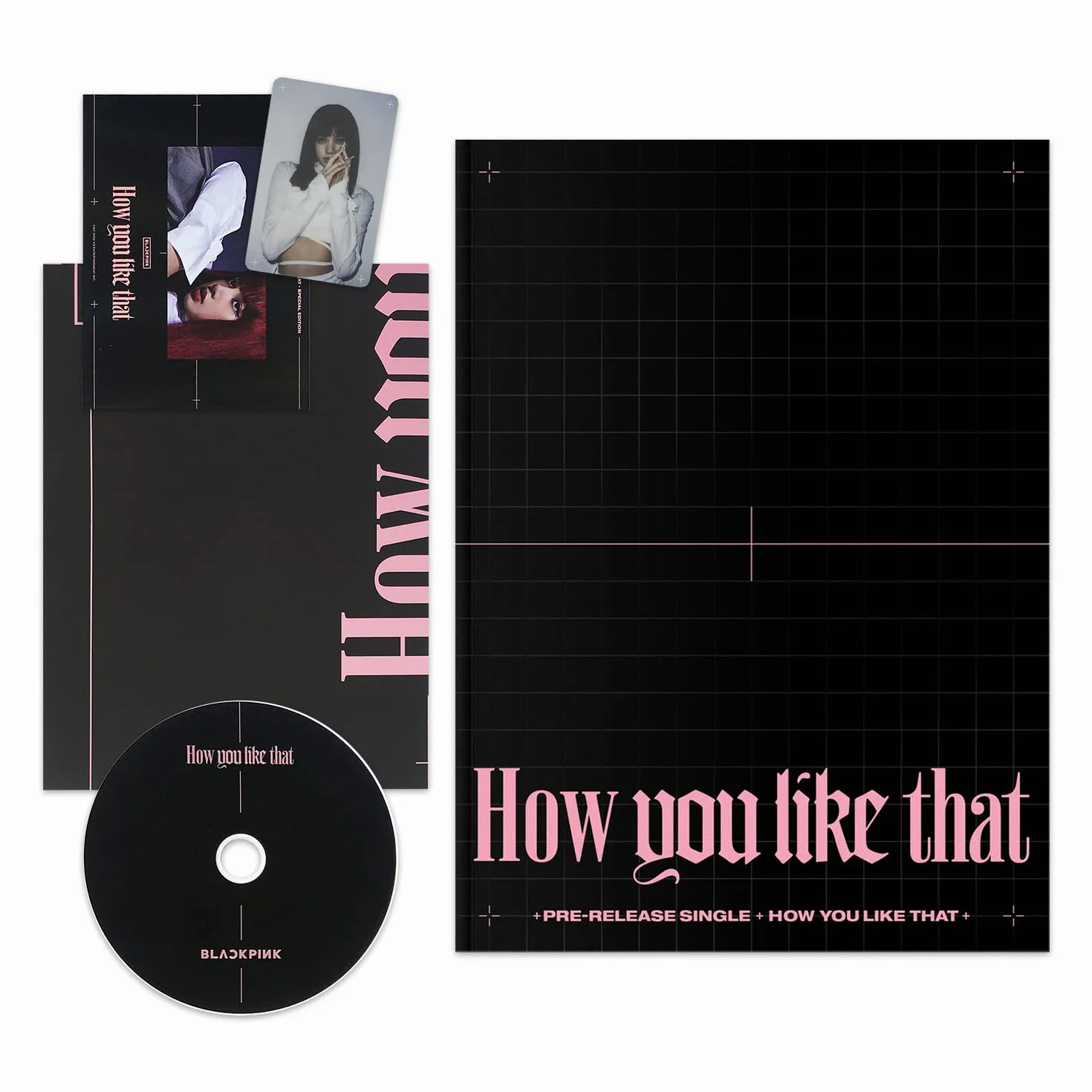 Blackpink - [How You Like That] Photobook + CD + Random Postcard + Random Polaroid + Folded Poster + 2 Pin Button Badges + 4 Extra Photocards
