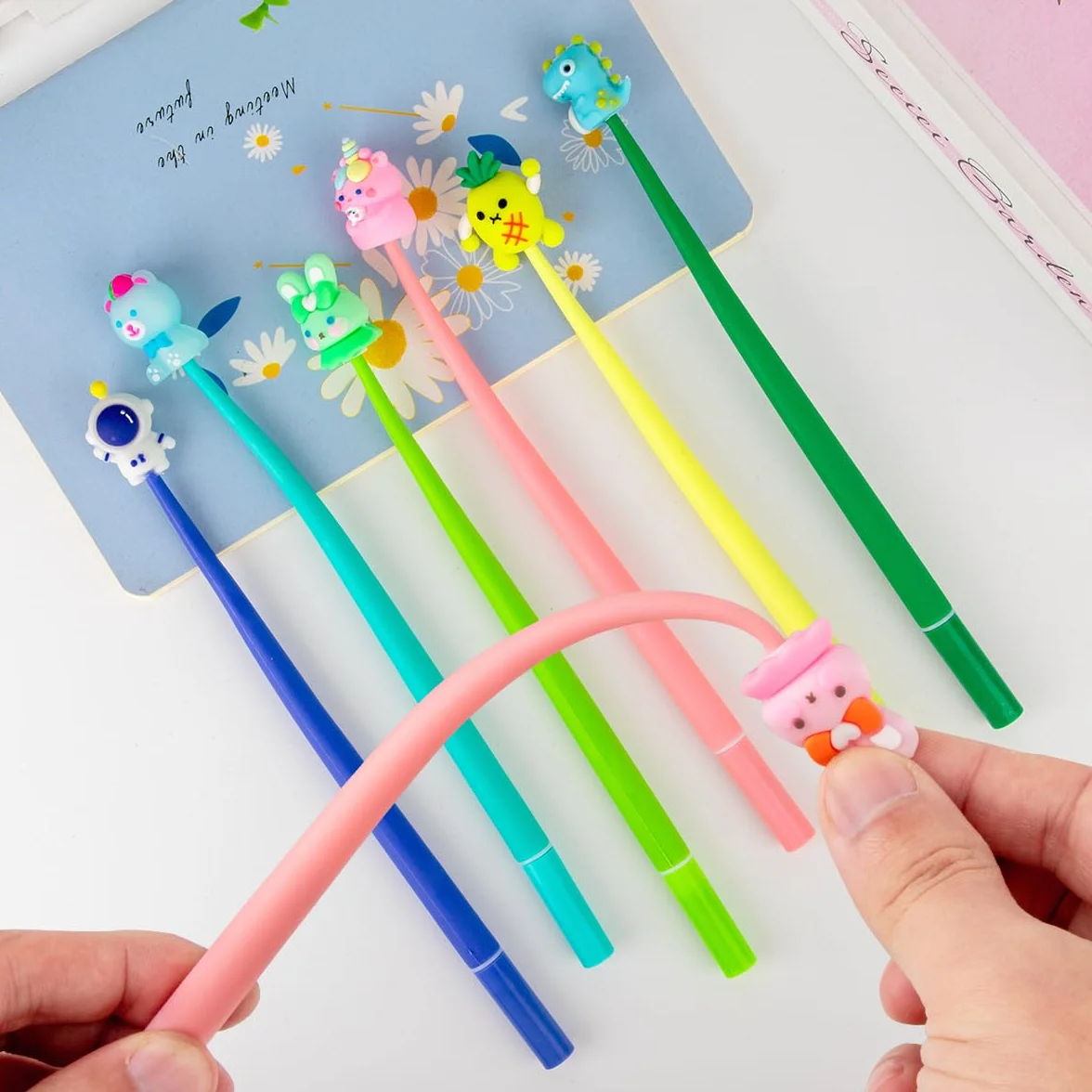 Penne Gadget Compleanno Bambini Regalo Festa Divertenti Cute Kawaii Silicone Penna Dondolo