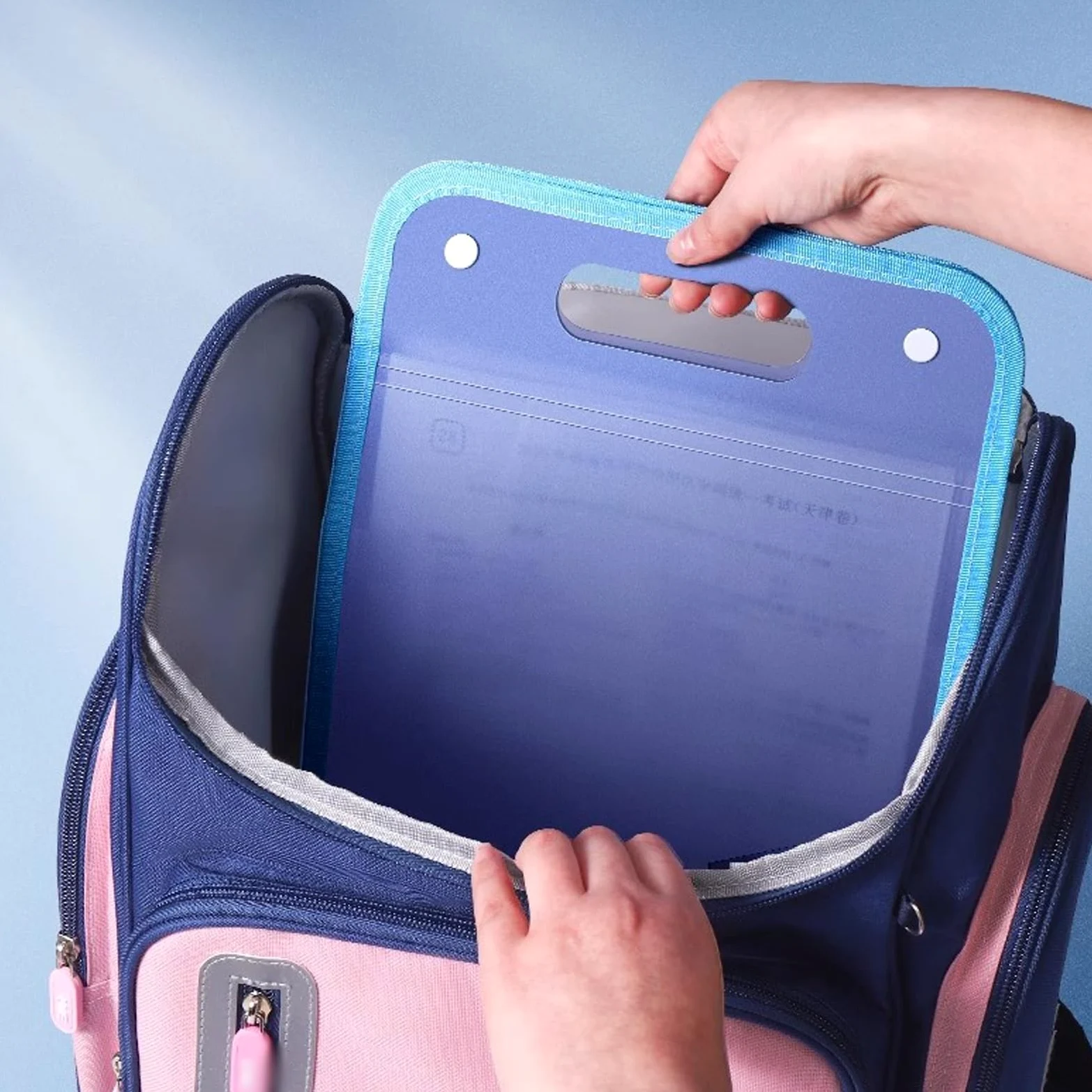 GRFIT Cartelle Documenti Cartella Portatile A4 da 3 Pezzi Borsa for File Verticale a 13 Strati di Grande capacità con Chiusura a Scatto Cartella in plastica Multistrato Cartelle Documenti (Color : B)