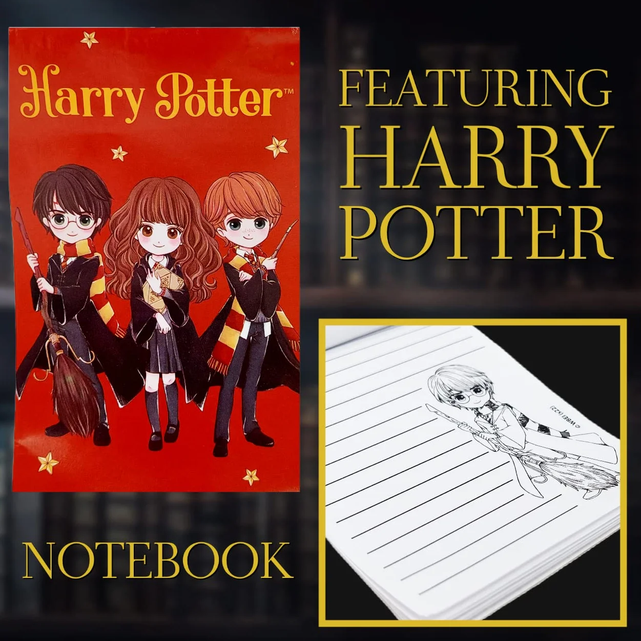 HARRY POTTER Set di Cancelleria con Matite Colorate, Pennarelli e Pastelli per Bambini
