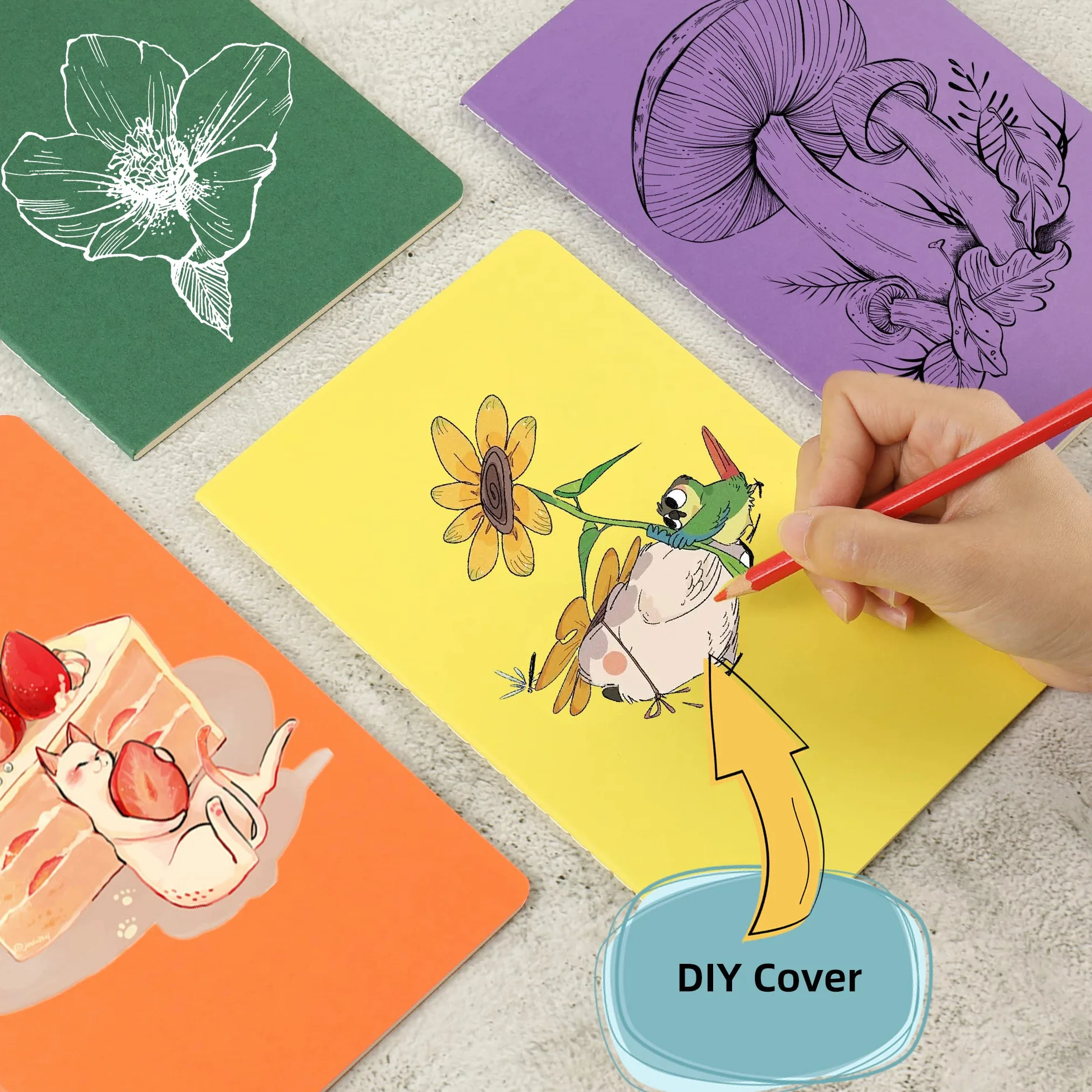 Confezione da 24 quaderni e diari vuoti, multi copertina, carta spessa non foderata, formato A5, 14 x 21,1 cm, 60 pagine, piccolo album da disegno per donne, uomini, bambini, viaggiatori,