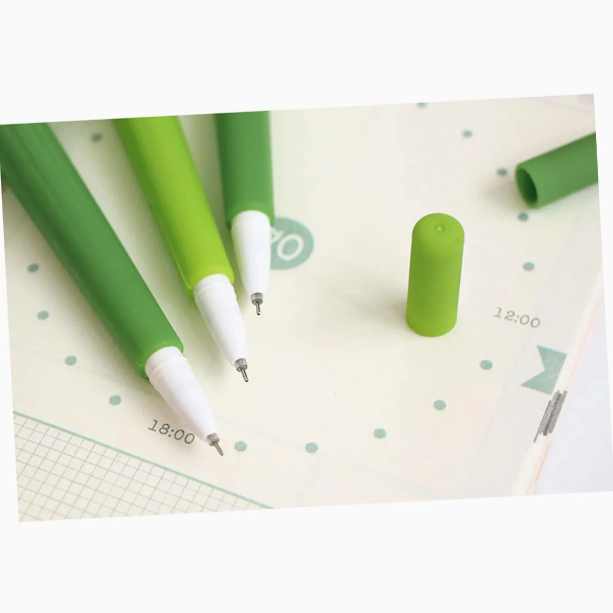 Penna Gel a Cactus 0, 5mm Nera 24 Pezzi in Plastica | Verde, Punta Fine e Formato Portatile, per Ragazzo Ragazza e Ragazzi, Idea Regalo per Compleanno