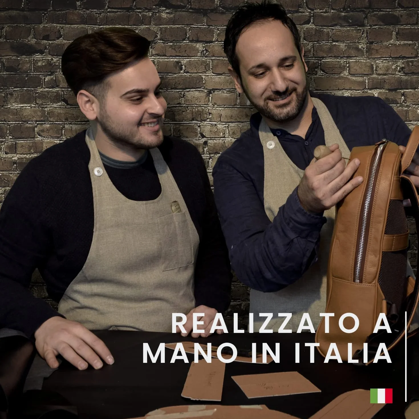Set da Scrivania 6 Pezzi Pelle Pieno Fiore Fatto a Mano in Italia Nero