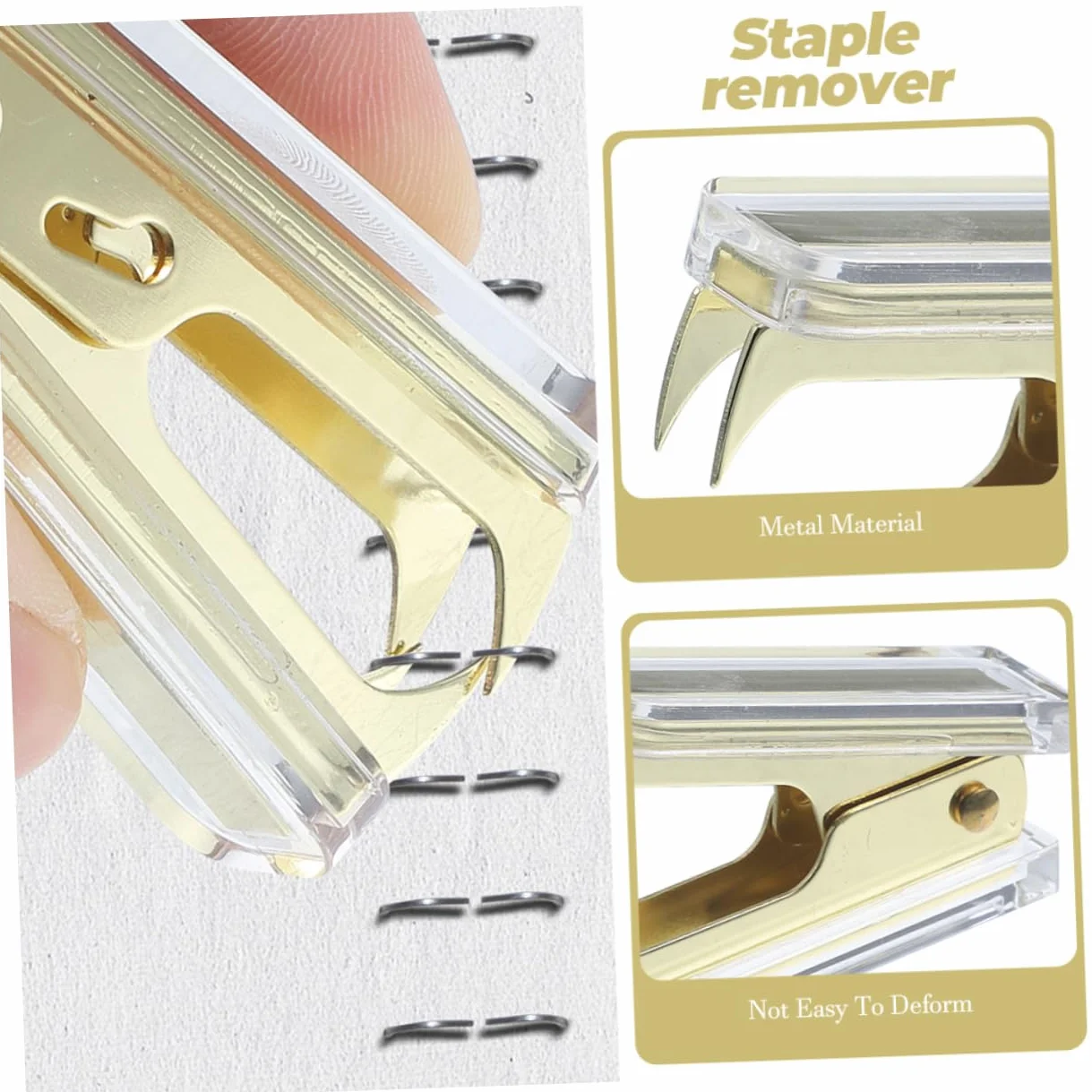 Gadpiparty 4 Set Levapunti Attrezzo Mini Ufficio Dispositivi Di Rimozione Della Cucitrice Portatile Utile Estrattore Di Punti Metallici Alzachiodi Portatile Metallo 2 Pezzi * 4