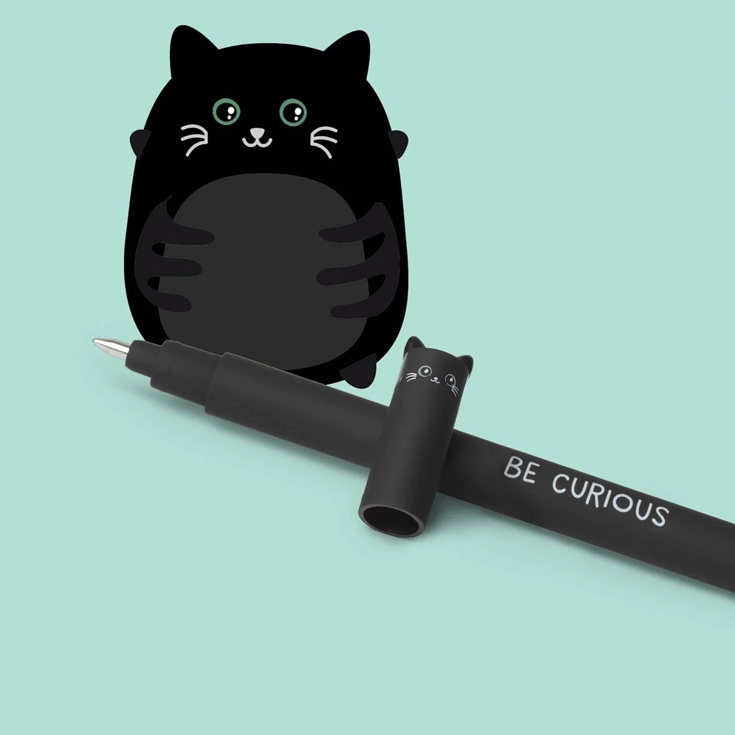 LEGAMI - Confezione da 10 penne gel cancellabili + astuccio Panda 2 in 1 con inchiostro termosensibile cancellabile, inchiostro colorato e vari disegni del corpo, punta da 0,7 mm