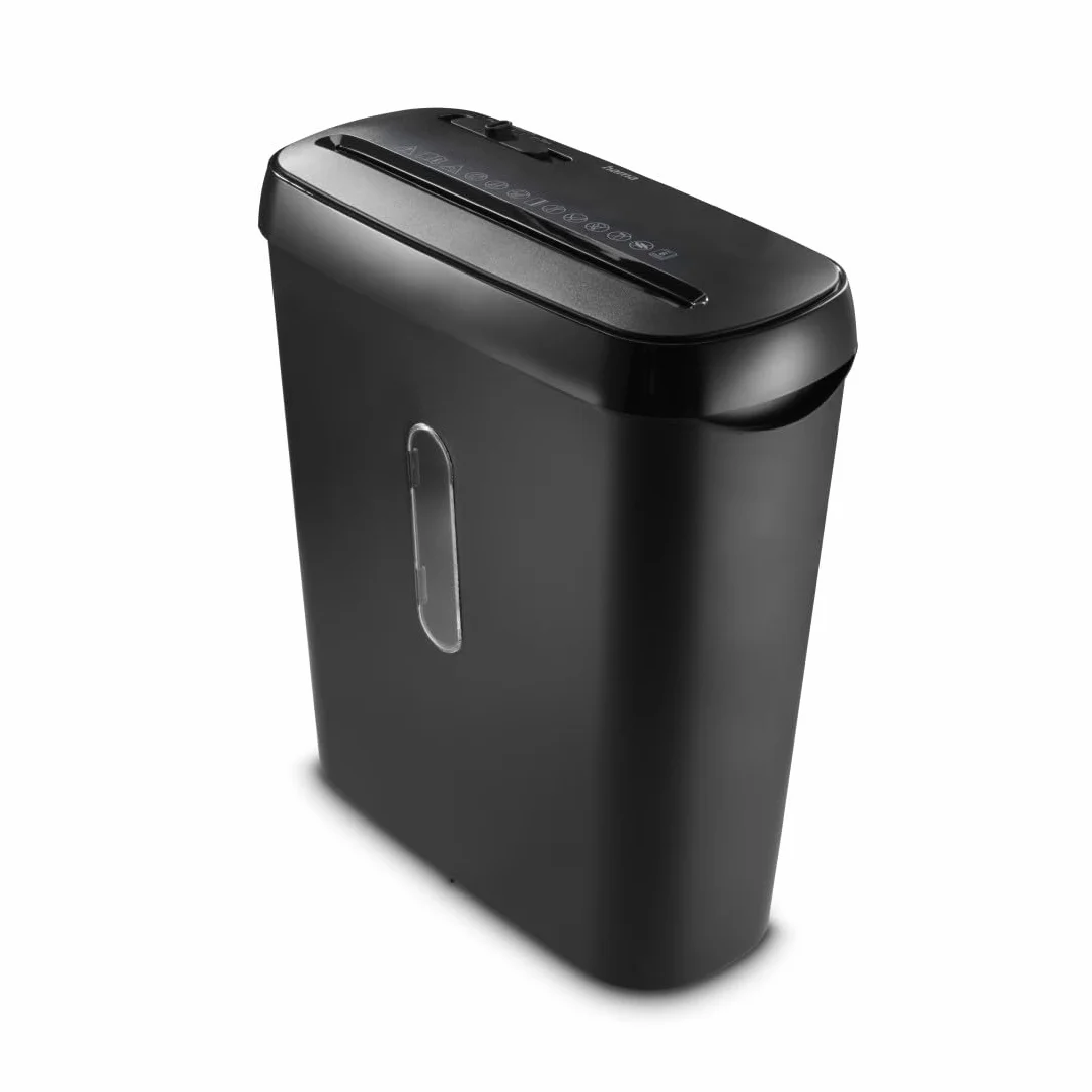 Hama Frantoio di carta Classic S61, fino a 6 fogli A4 a Volta, Distruttore di documenti e carte di plastica, lame acciai per graffette, cestino 8L, sicurezza P2 T2 E2, nero