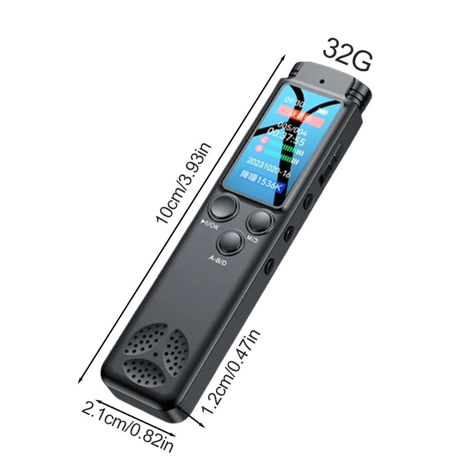 Recording Devices Meetings, HD Sound Capturer, Large Screen Recorder | Microfoni, Noise Reduction, (1 pezzo, Black), Ideal for Journalists, Student and Lawyers