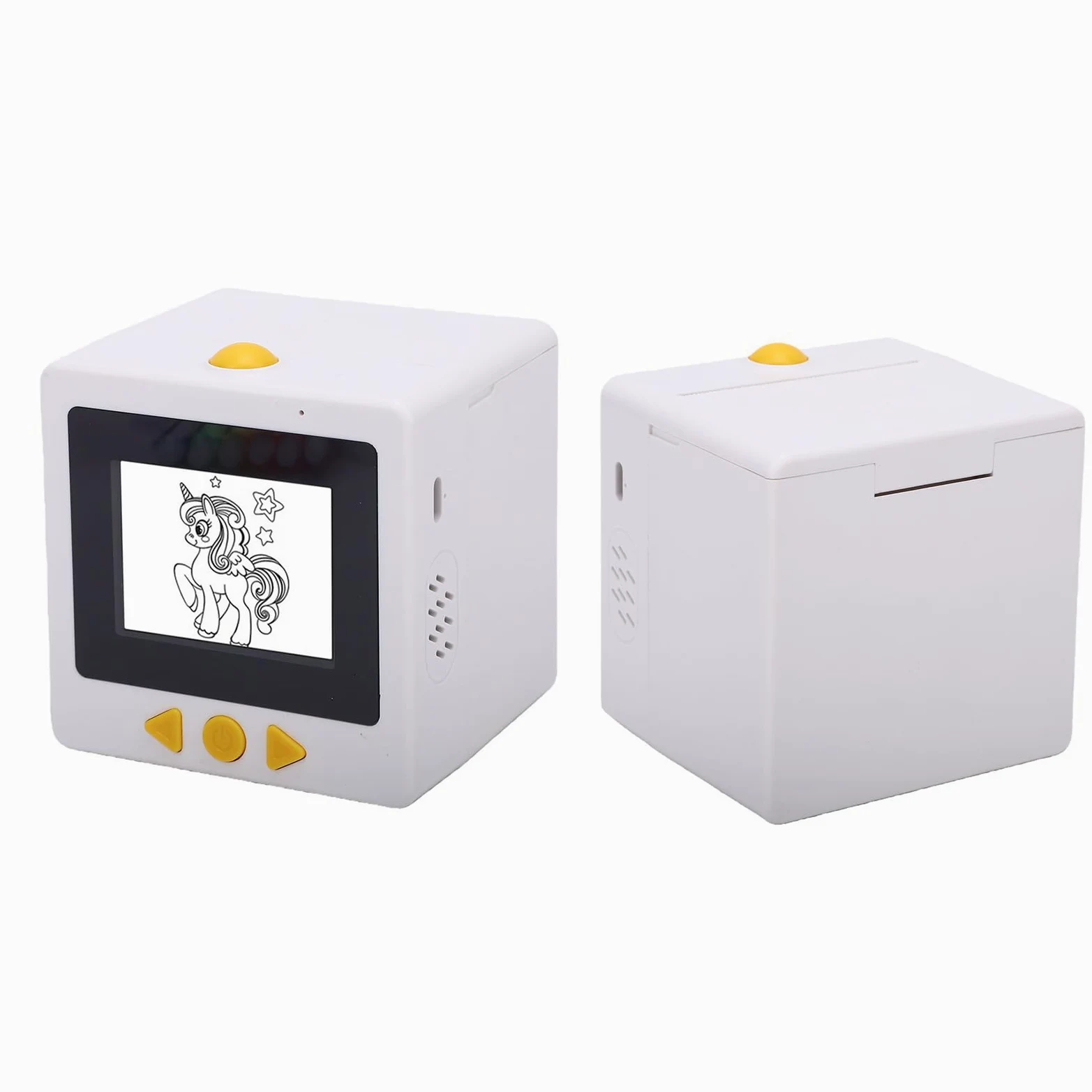 Fockety Etichettatrice Vocale Smart AI, Stampante Termica Tascabile Senza Inchiostro con Display e 2 Rotoli di Carta, Stampante per Mini Craft per Bambini e Regali Creativi