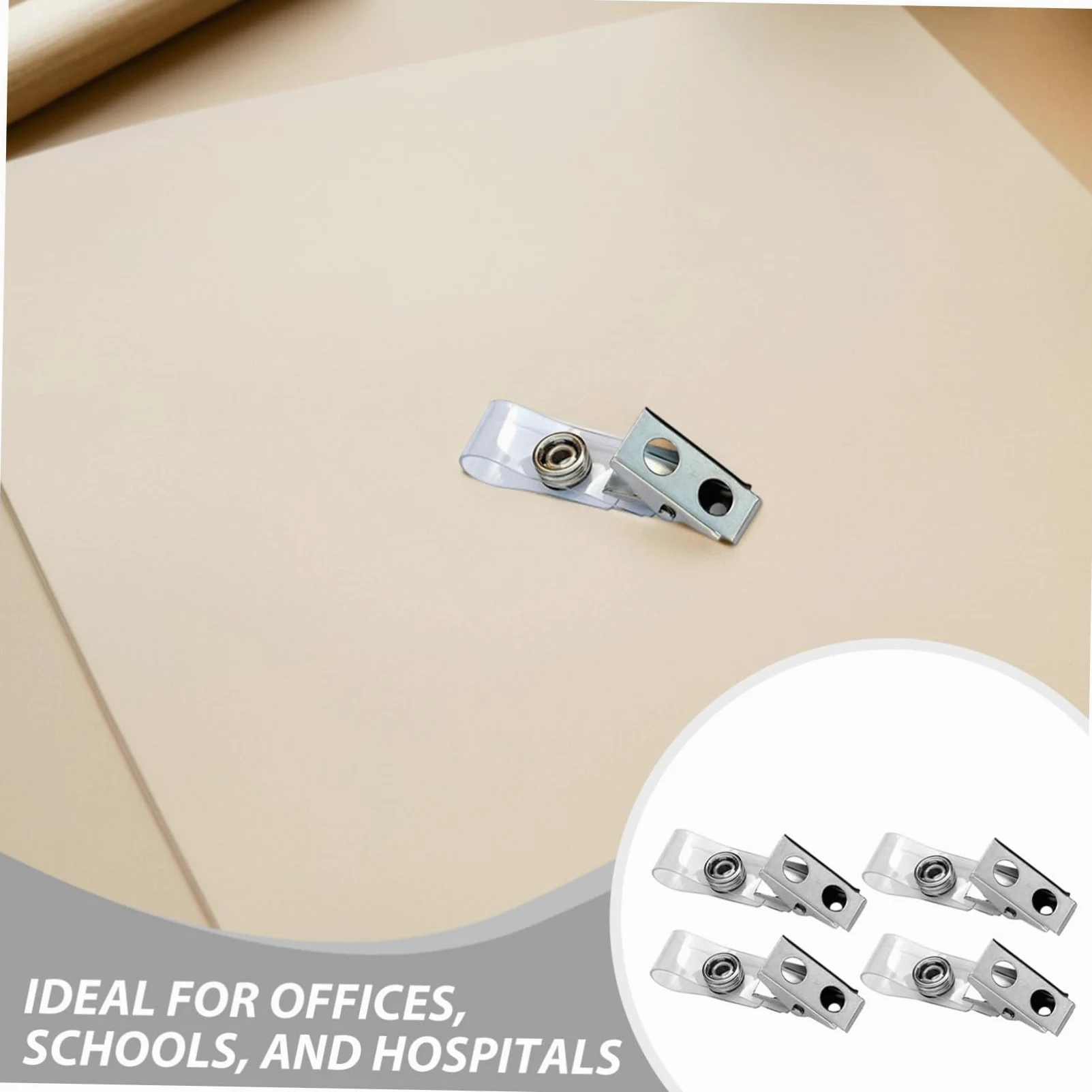Angoily 250pezzi Porta Tessera Badge Doppio Foro con Laccetti in Pvc Trasparente Clip per Badge Identificativi Compatibili con Vari Cordini Resistente Agli Strappi e Strutturato in Metallo