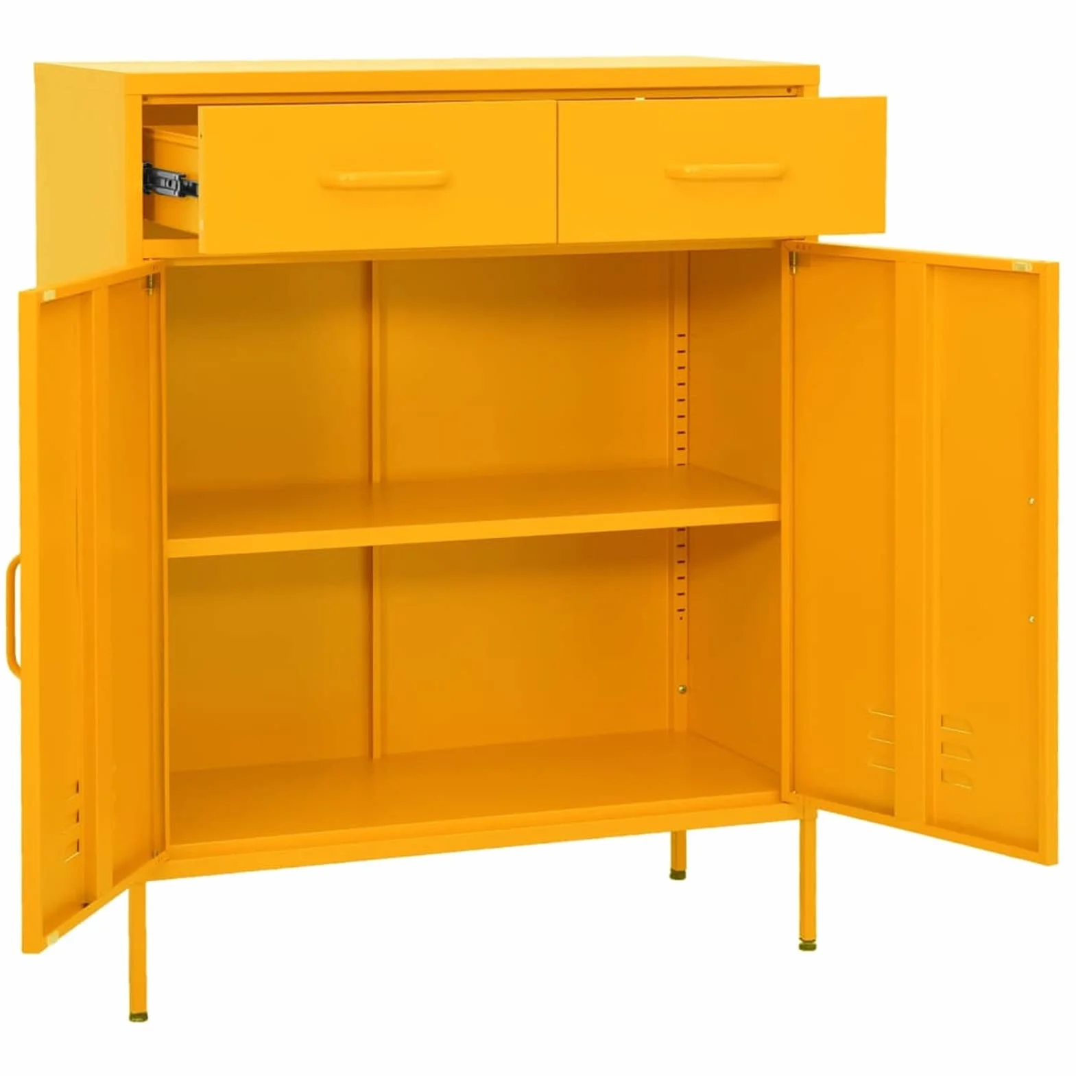 Festnight Armadietto Giallo Senape 80x35x1015 cm in Acciaio Mobile Metallo Armadio in Metallo Armadio Metallo Armadietto Metallo Armadio Ufficio Armadio Ripostiglio