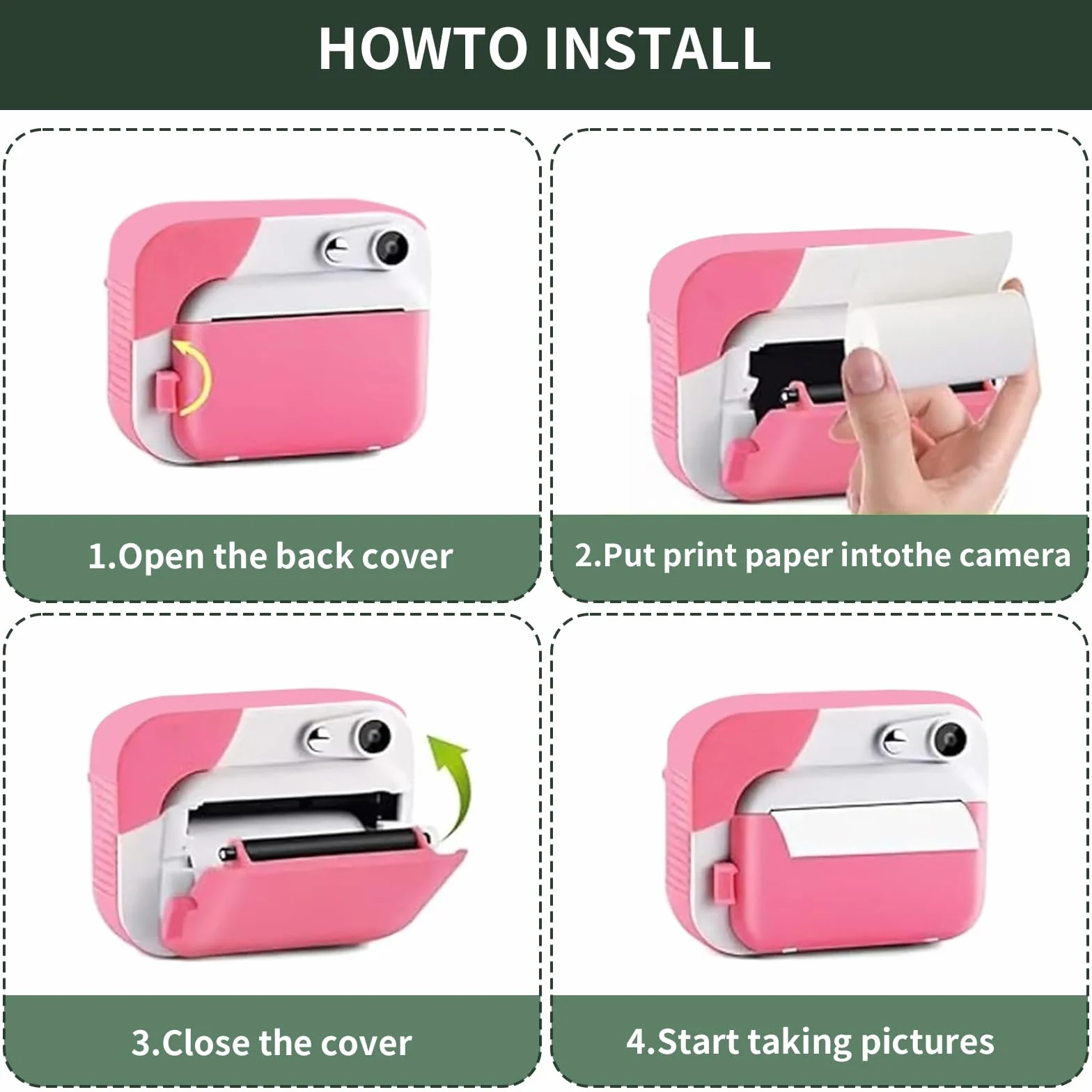 Set da 10 Rotoli Carta Termica Adesiva per Fotocamera, Stampa senza inchiostro, Compatibile Mini Fotocamere