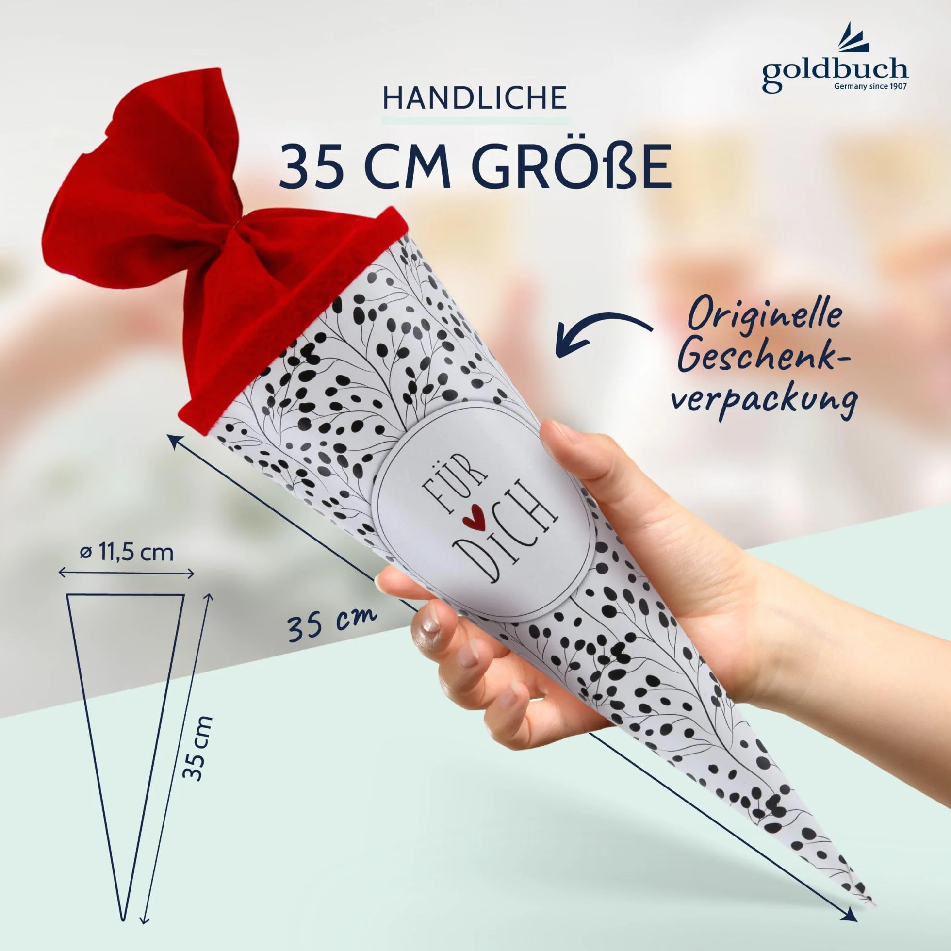 Goldbuch Sacchetto da Scuola 93 213 con Fiori Selvatici Bianco Zucchero 35 cm Diametro 11,5