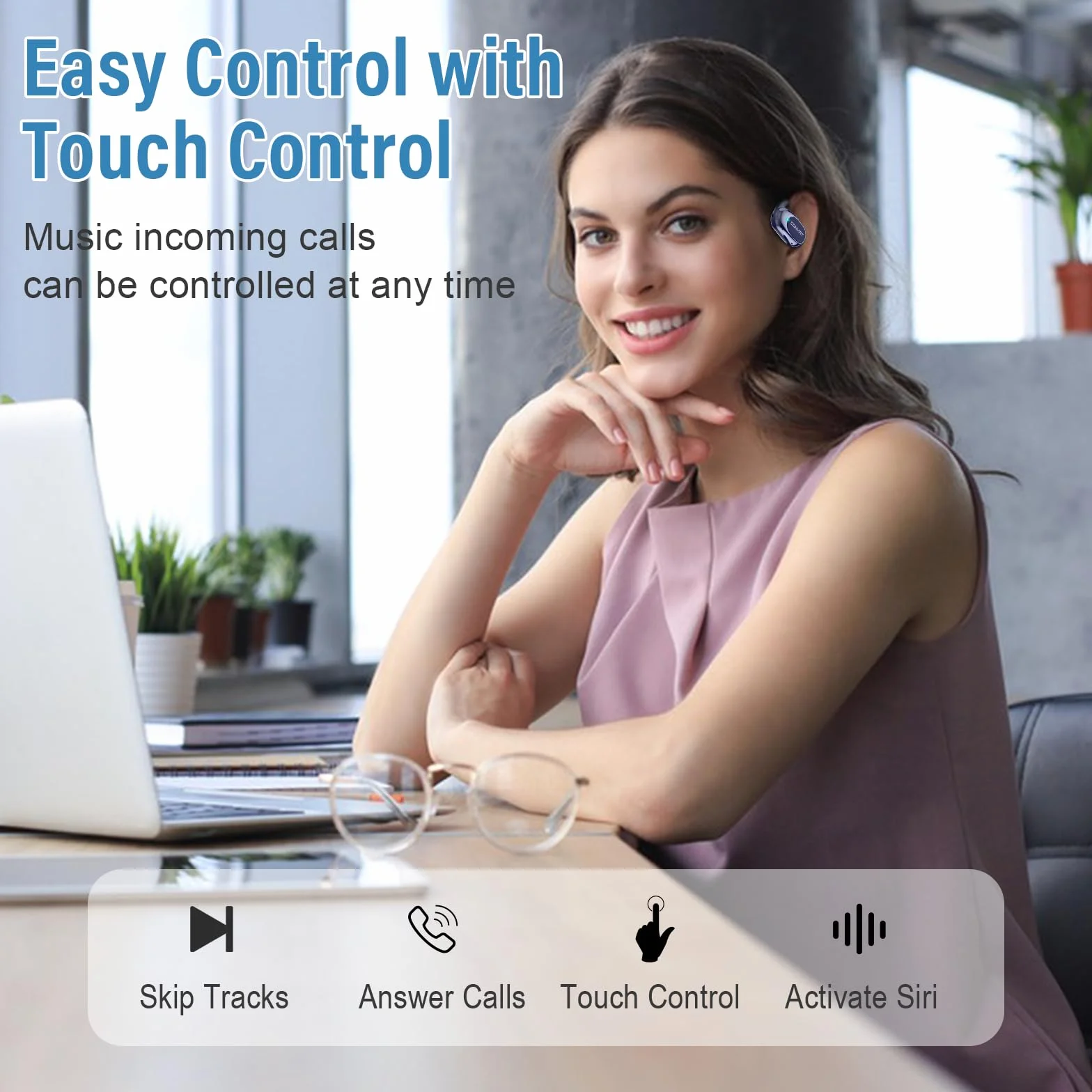 AI Cuffie Traduzione, Bluetooth 5.4 Auricolari traduttori in Tempo reale con 164 Lingue, 58 Ore Open-Ear Cuffie Traduttore Simultaneo Vocale con 7 Modalità per Viaggi, Studio, Affari, Blu