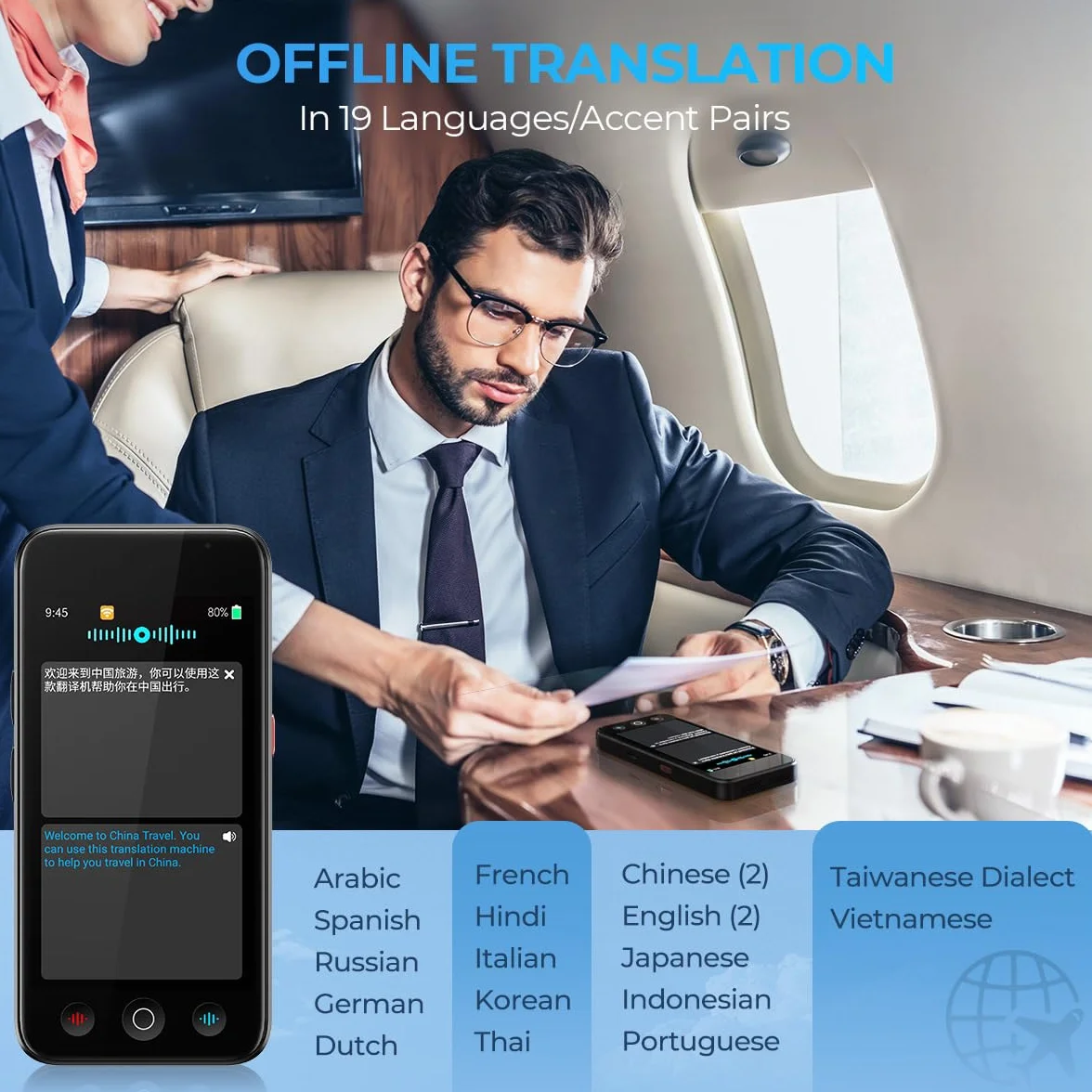 kentfaith Traduttore Vocale AI, 144 Lingue Online / 19 Offline, Traduzione Istantanea 0,2s, 98% Precisione, Touchscreen 5", Fotocamera 8MP, Foto/Testo/Voce, Viaggi/Studio/Affari -128G