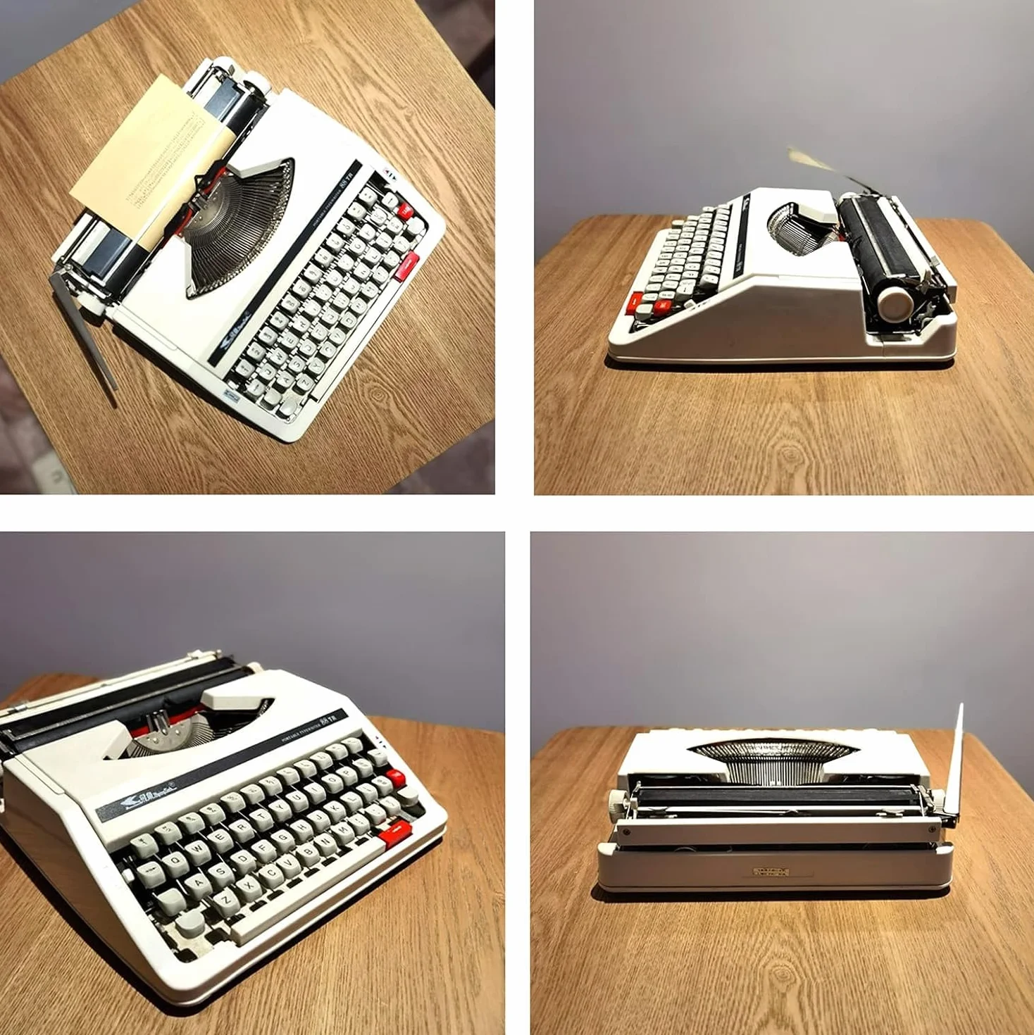 Macchina da Scrivere - Macchina da Scrivere Manuale Vecchio Stile, Portatile e Facile da Usare - Set di Nastro Rosso Nero - Macchina da Scrivere Vintage,30x30x10CM