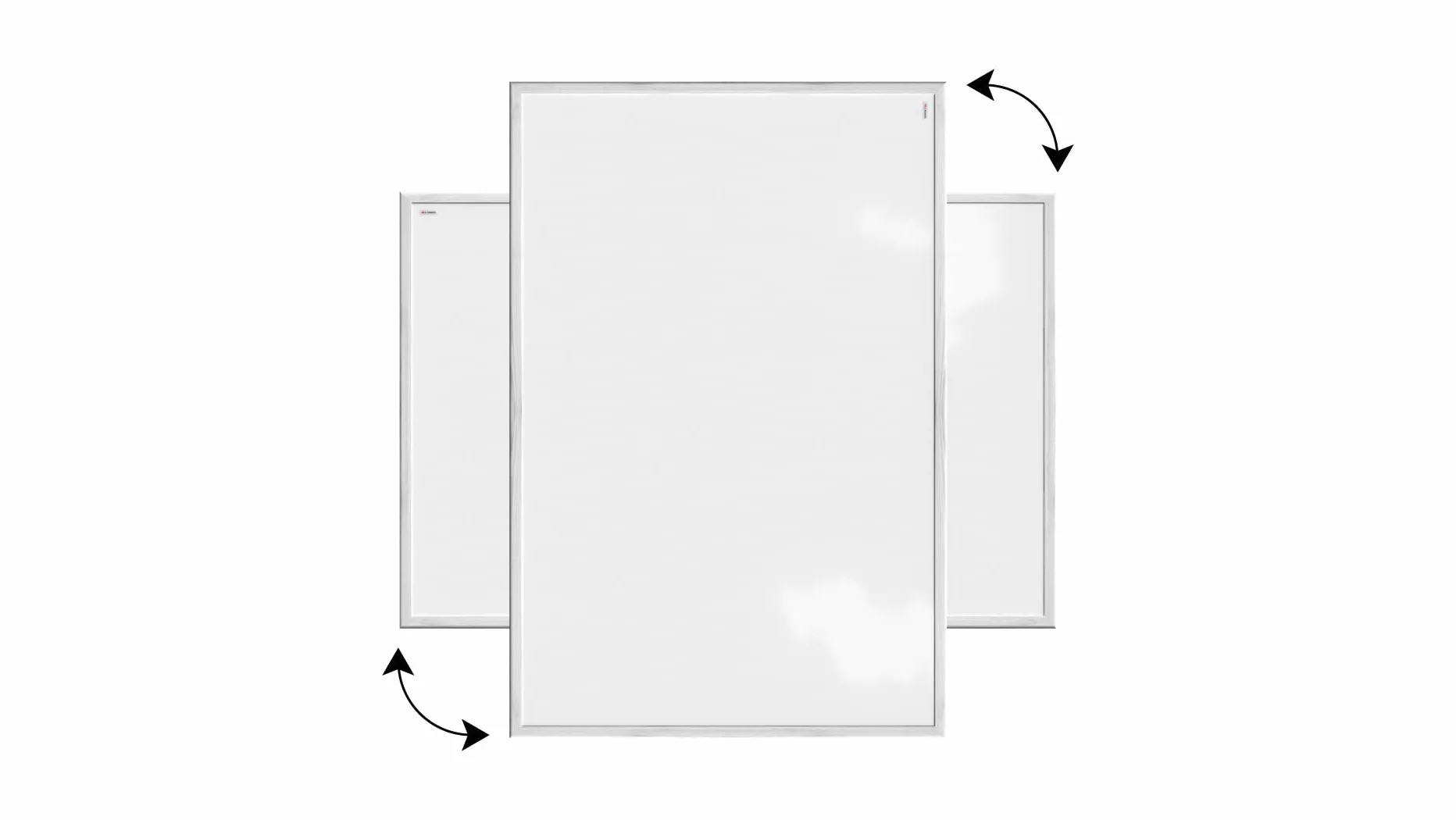 ALLboards Lavagna Magnetica Cancellabile a Secco Bianca con Cornice Bianco in Legno 90x60cm