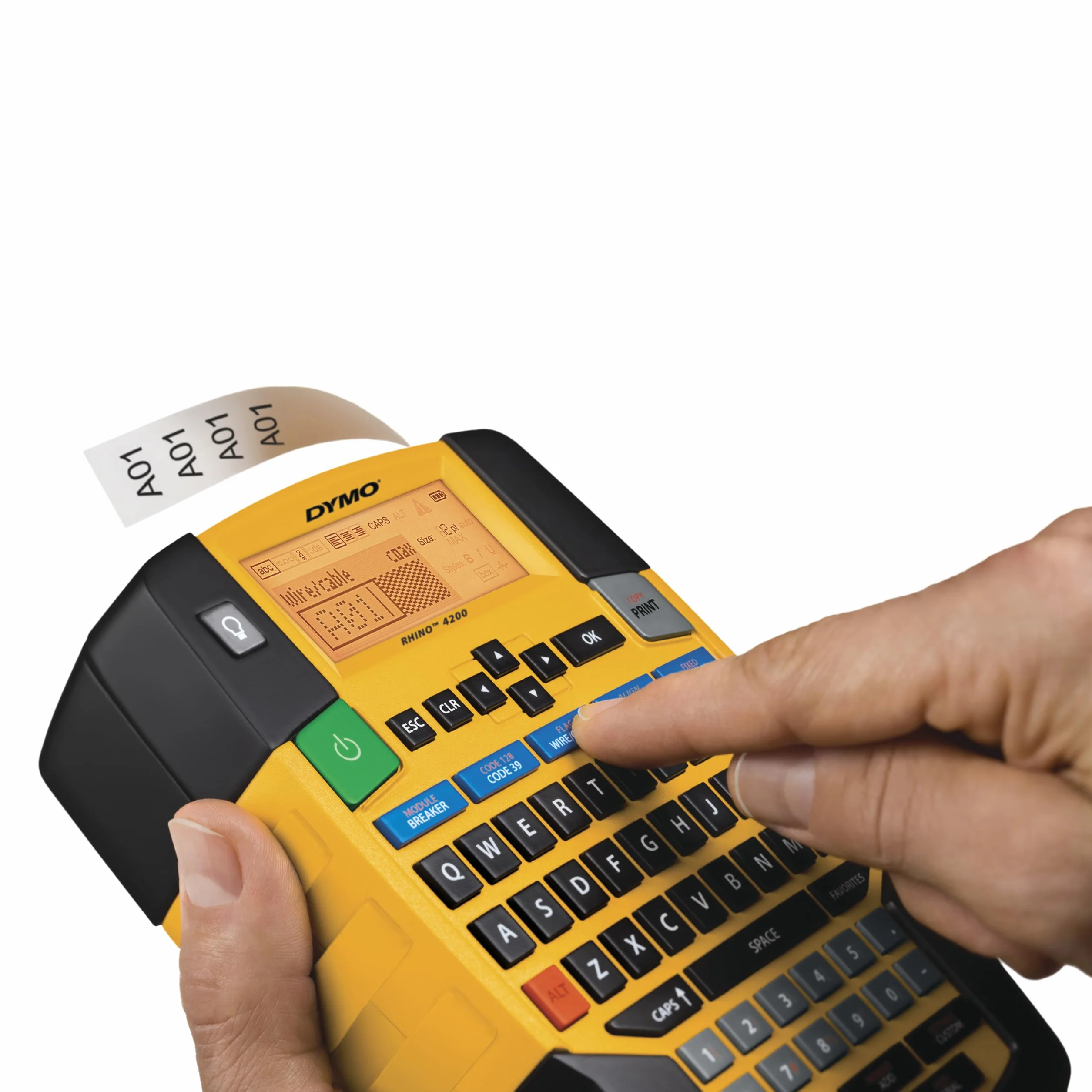 DYMO Rhino etichettatrice industriale multiuso kit con custodia QWERTY Giallo