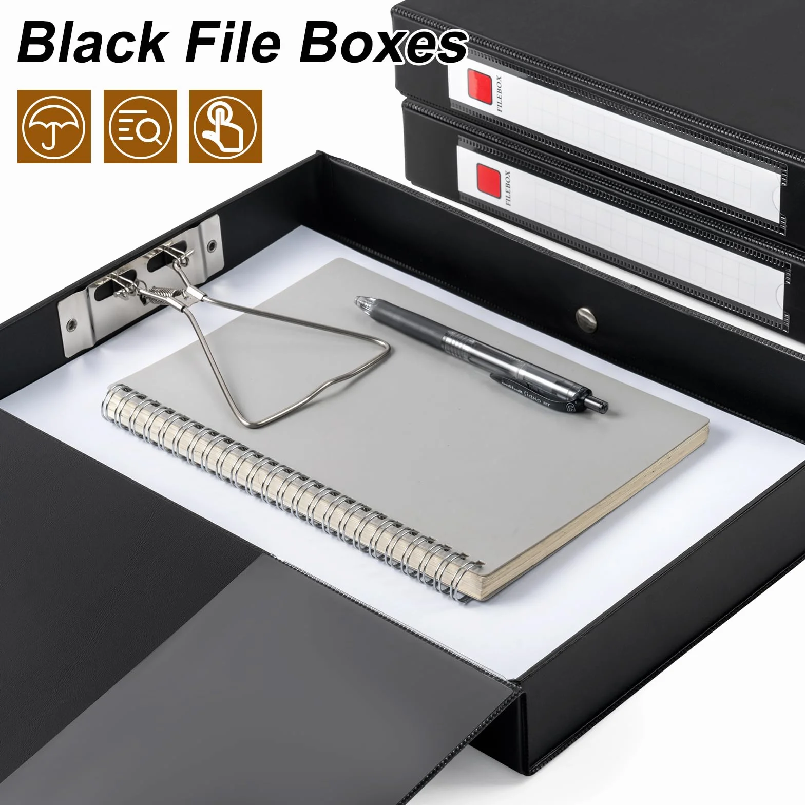 3 PCS Scatola Archivio A4 con Coperchio, Dorso da 45mm, per Ufficio | Scatola Archivio A4, Scatola per Documenti Archivio, Cartella Portaprogetti Scatole per ufficio, Scuole (Nero)
