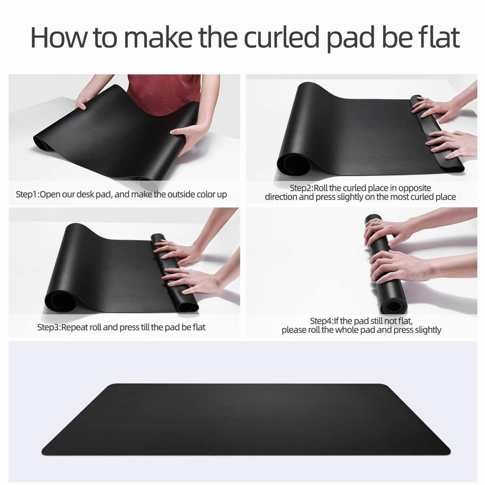 Tappetino da Scrivania, Multifunzionale Tappetino per Mouse Impermeabile in Similpelle per Ufficio E Uso Domestico Doppia Facciata Nero + Nero 130x160cm/51.18x62.99in