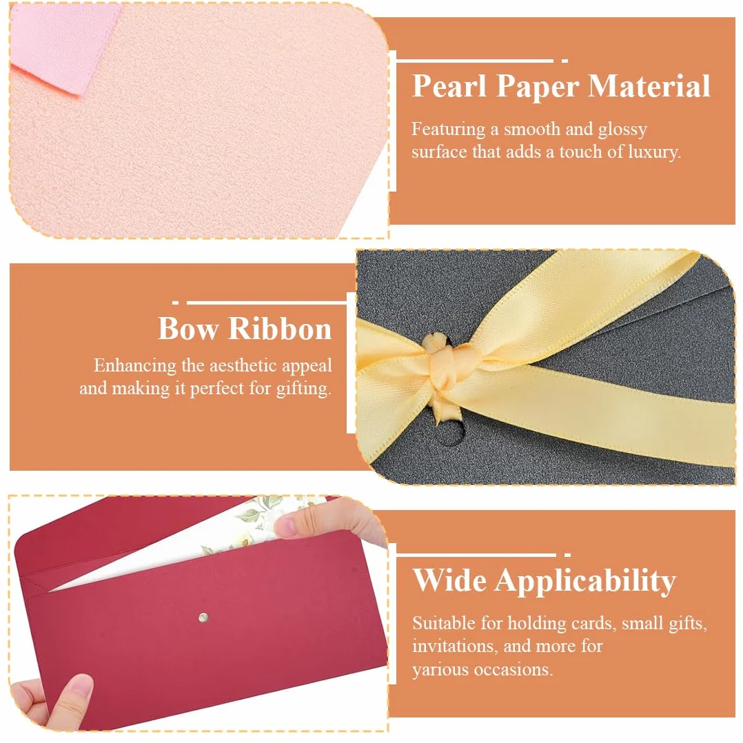 Buste retrò in carta kraft colorate con nastro 22x10,8 cm zestaw na prezenty świąteczne