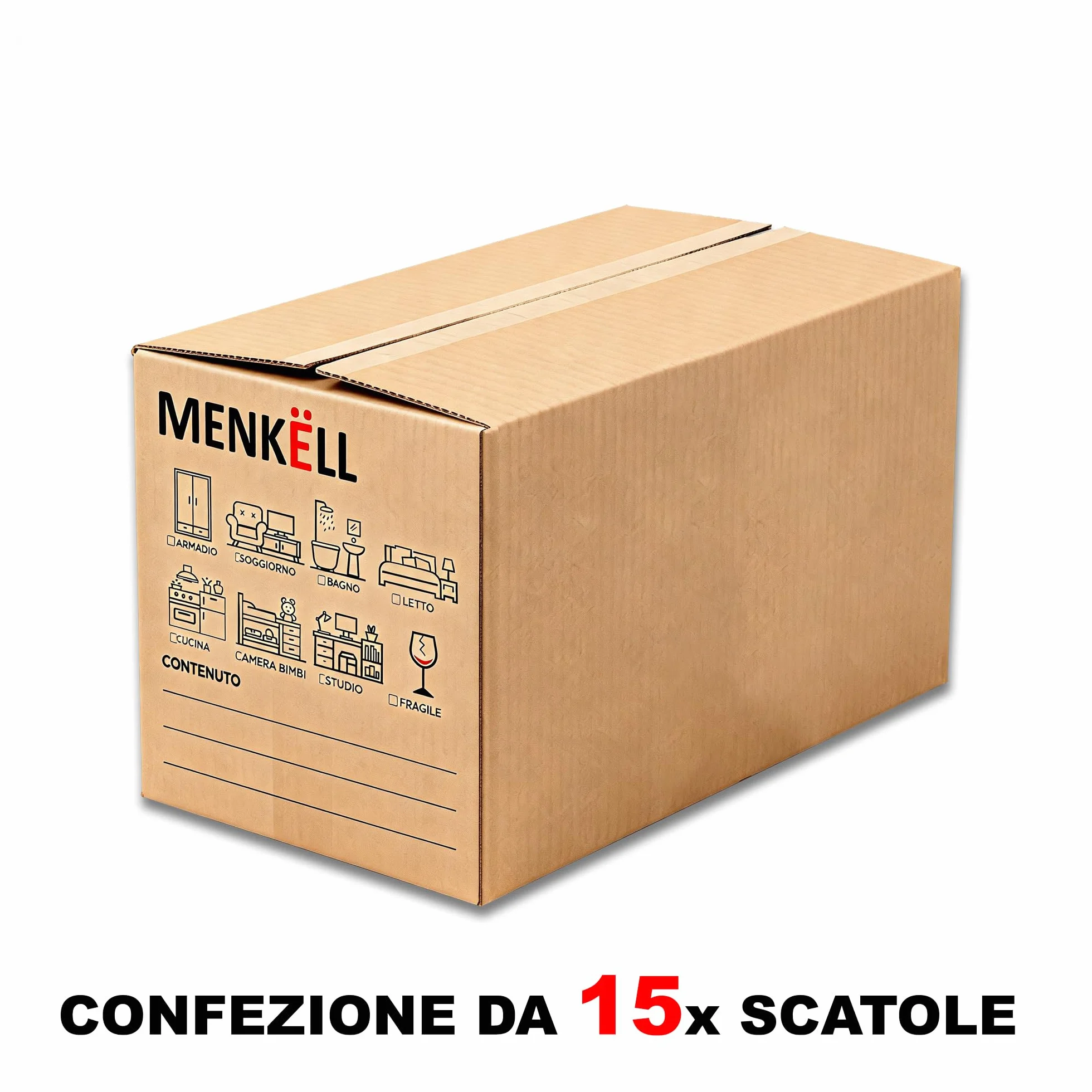 Scatoloni per Trasloco 60x40x40 cm 15 Pezzi Cartone Doppia Onda per Oggetti Fragili Spedizioni Imballaggi Trasporti 20kg