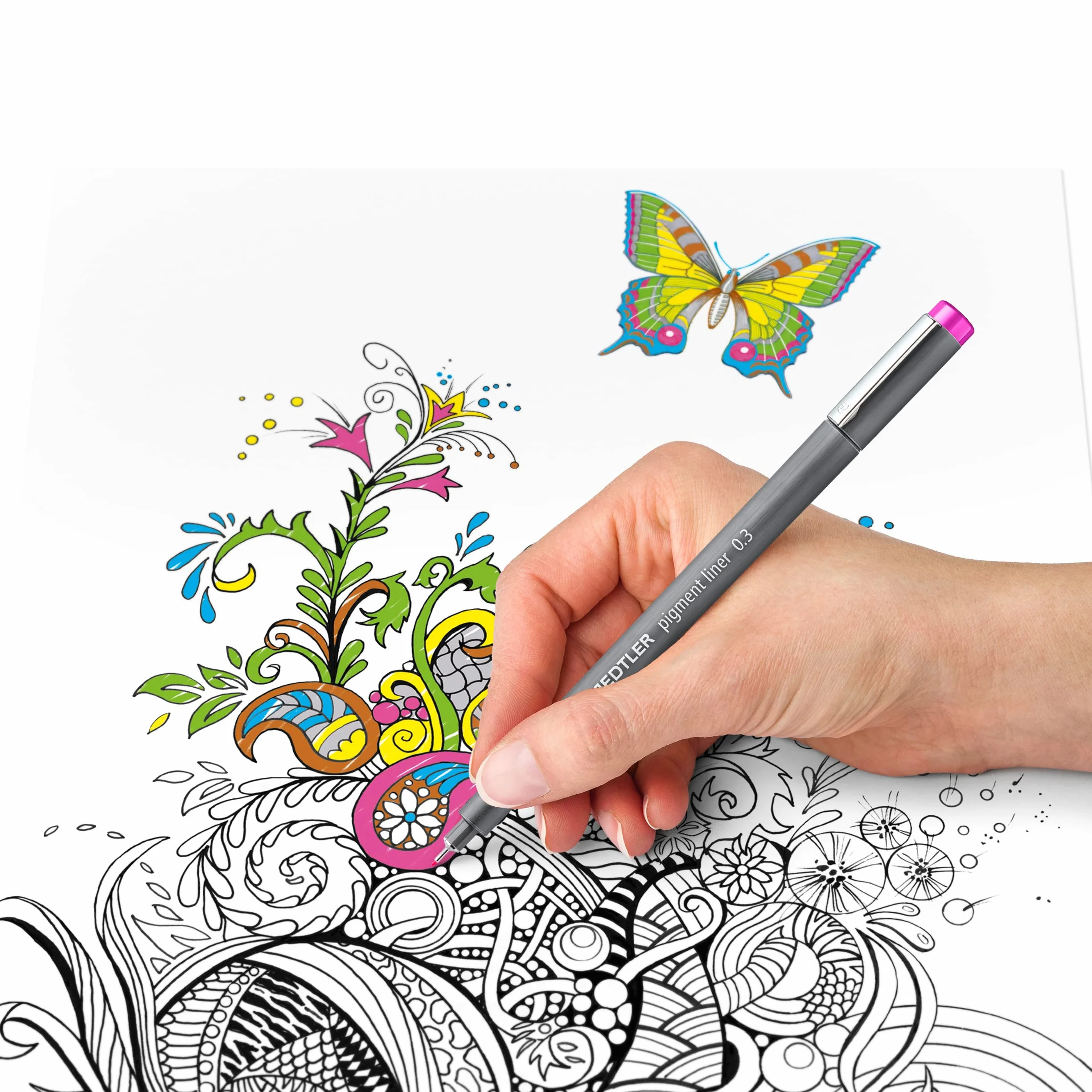 Staedtler Pigment Liner 12 Pezzi Penne Gel Colore Asciugatura Rapida Punta Fine